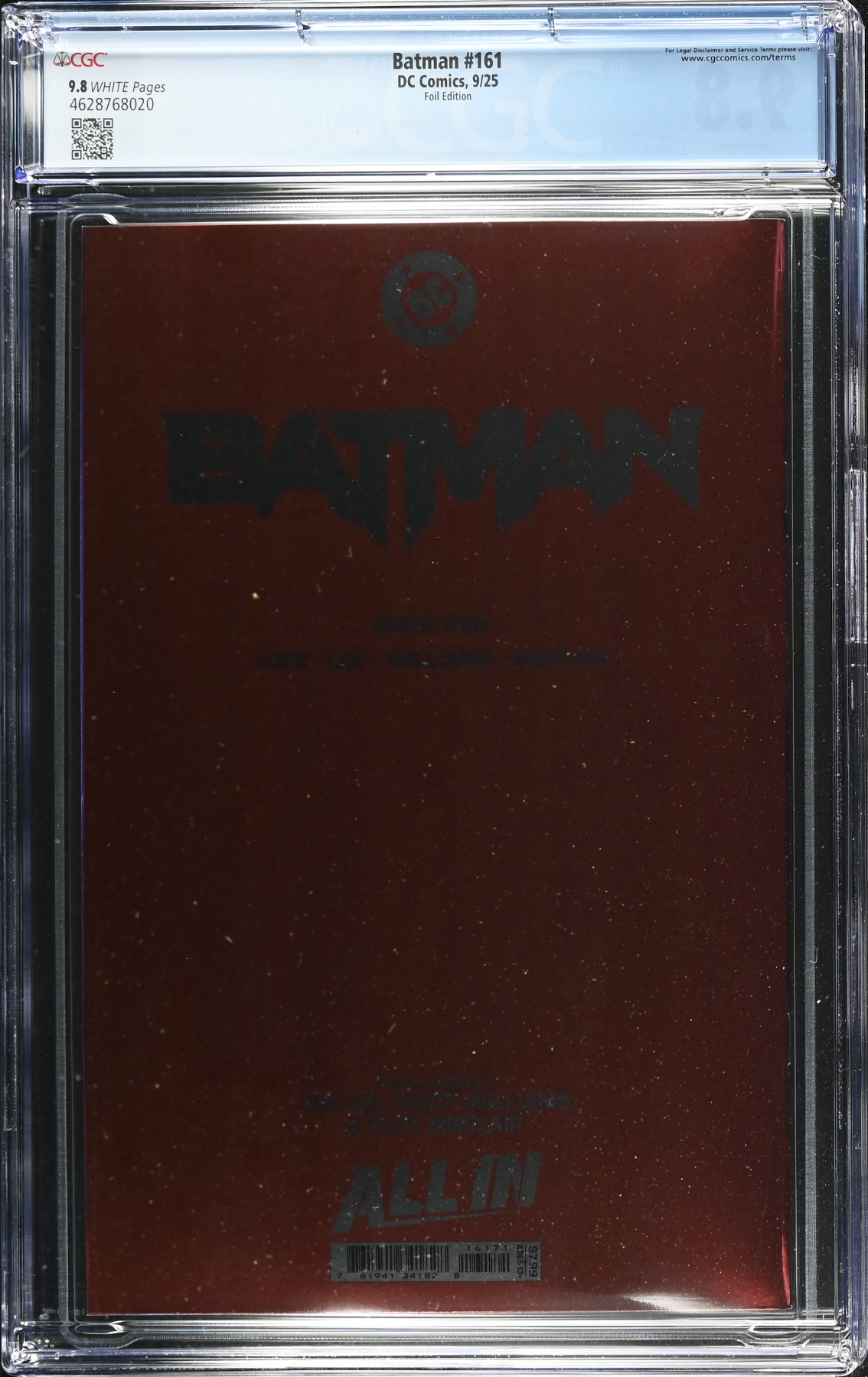 Batman #161 Jim Lee Foil Variant CGC 9.8