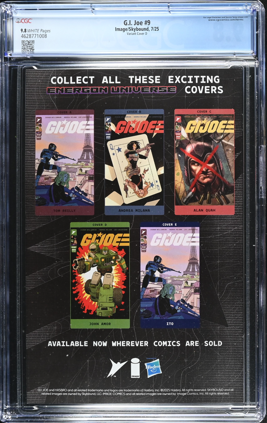 G.I. Joe #9 Amor 1:25 Retailer Incentive Variant CGC 9.8
