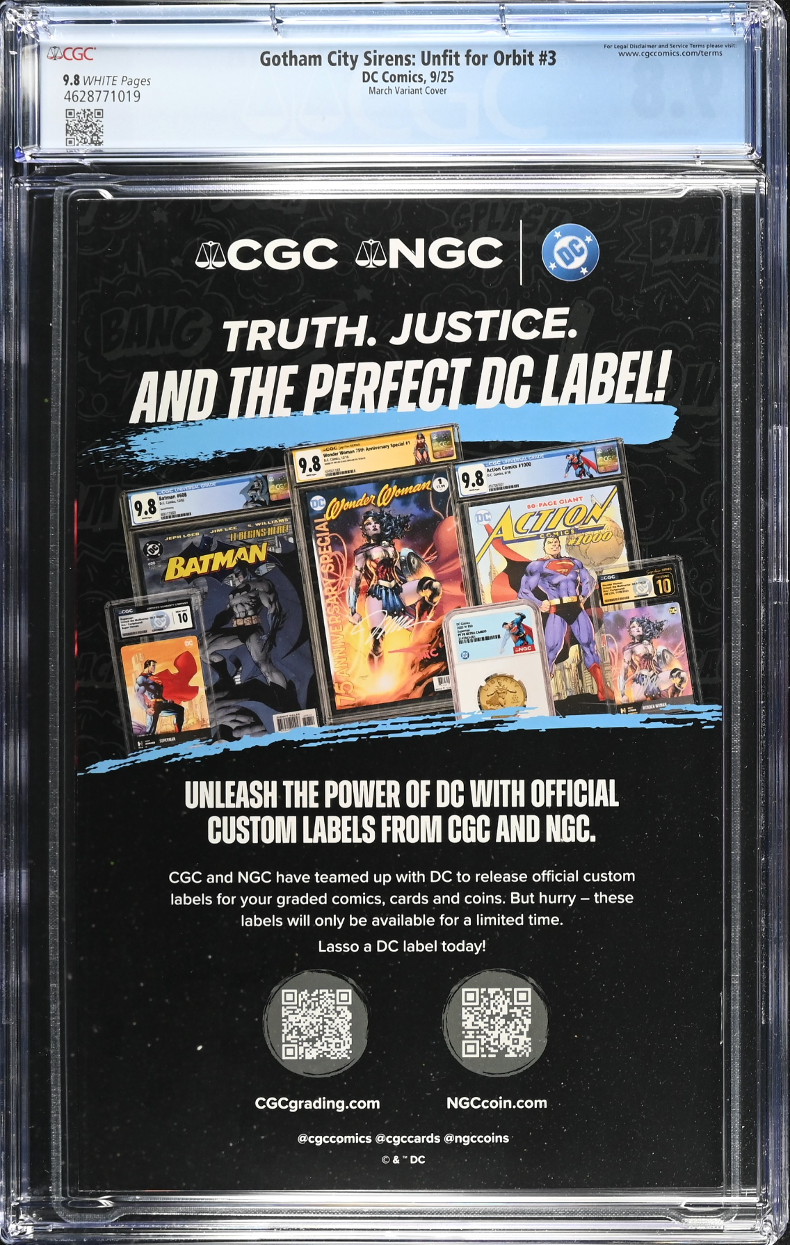 Gotham City Sirens: Unfit for Orbit #3 March Variant CGC 9.8
