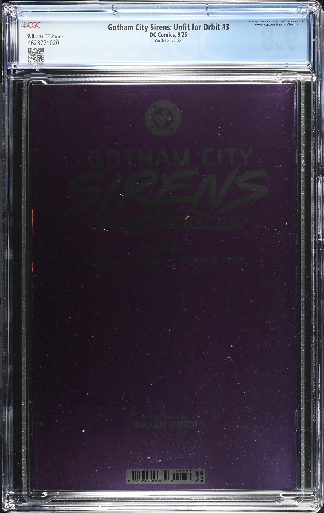 Gotham City Sirens: Unfit for Orbit #3 March Foil Variant CGC 9.8