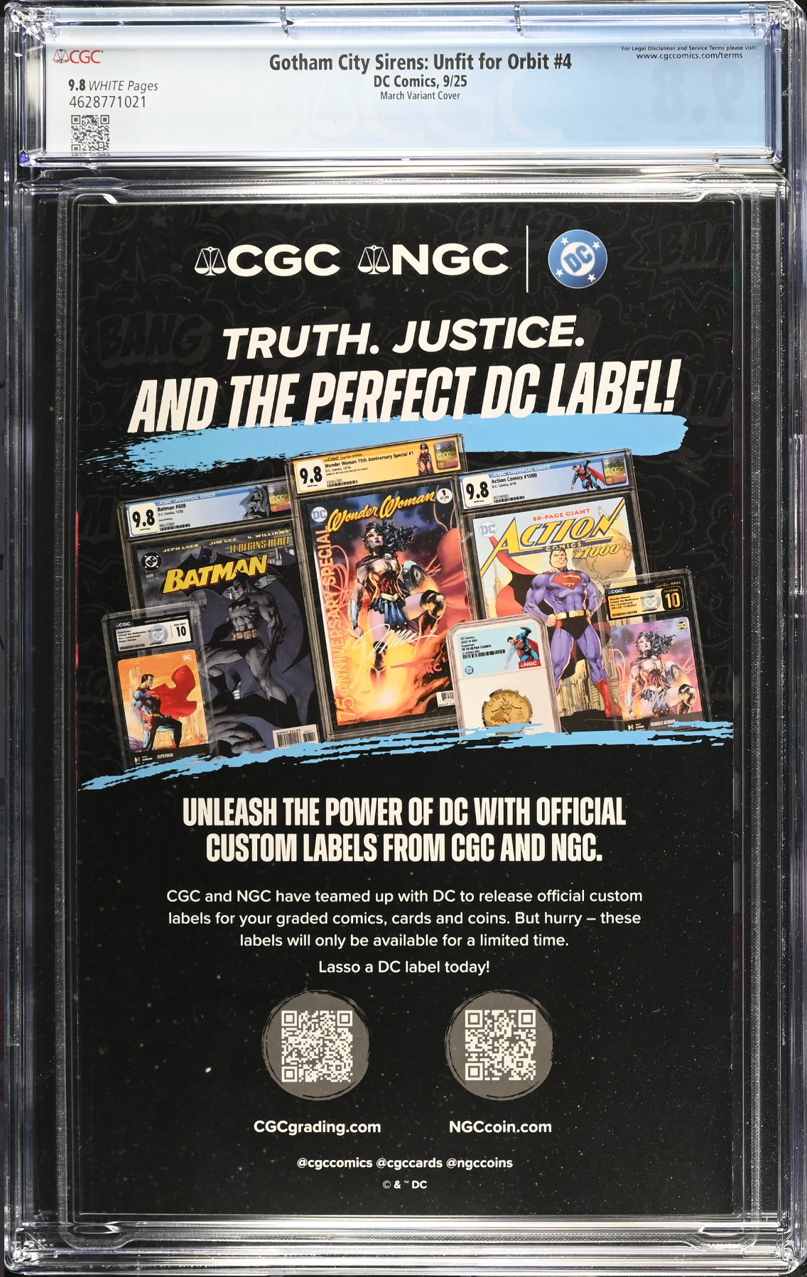 Gotham City Sirens: Unfit for Orbit #4 March Variant CGC 9.8