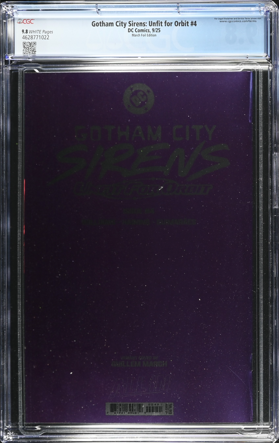 Gotham City Sirens: Unfit for Orbit #4 March Foil Variant CGC 9.8
