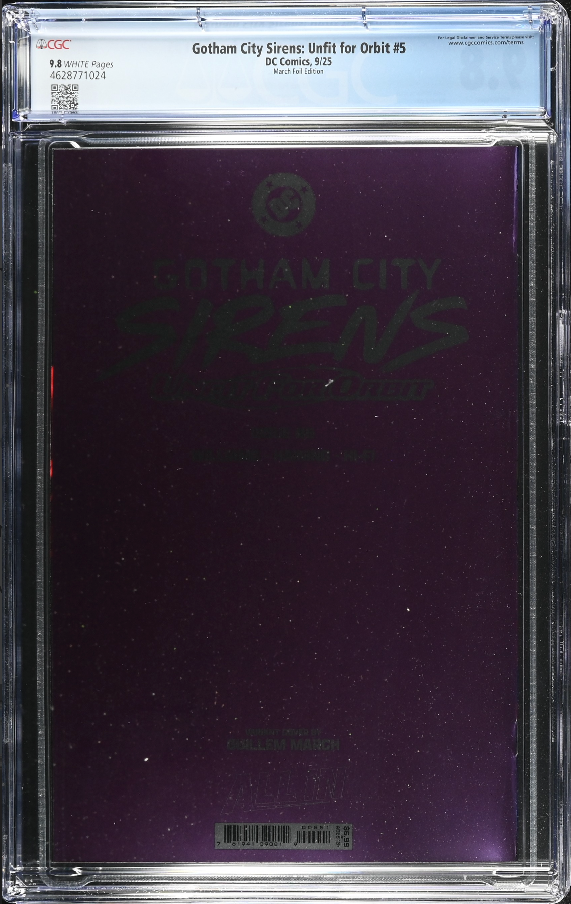 Gotham City Sirens: Unfit for Orbit #5 March Foil Variant CGC 9.8