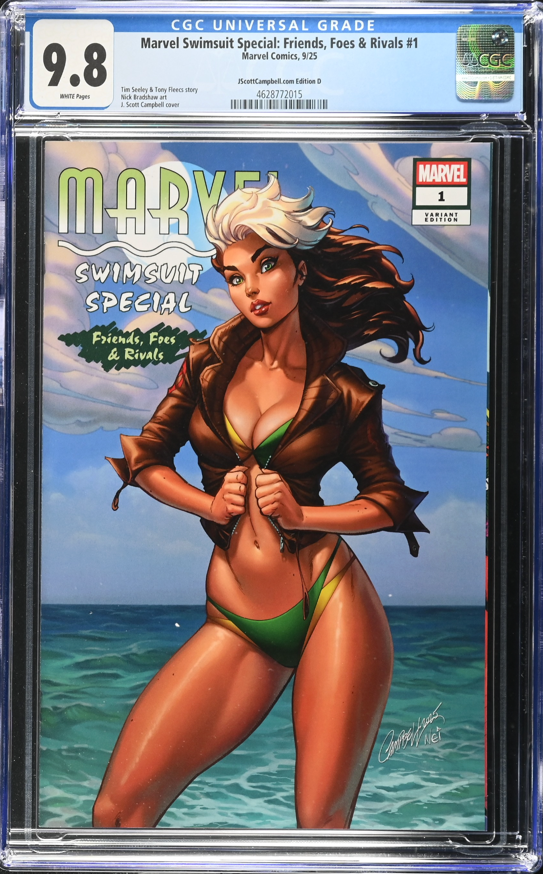 Marvel Swimsuit Special: Friends, Foes & Rivals #1 J. Scott Campbell Exclusive D - Rogue - CGC 9.8