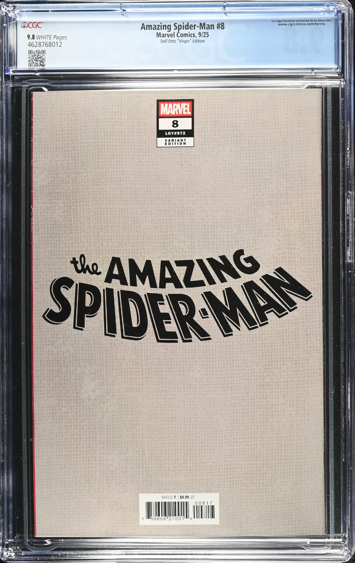 Amazing Spider-Man #8 Dell'Otto 1:100 Virgin Retailer Incentive Variant CGC 9.8