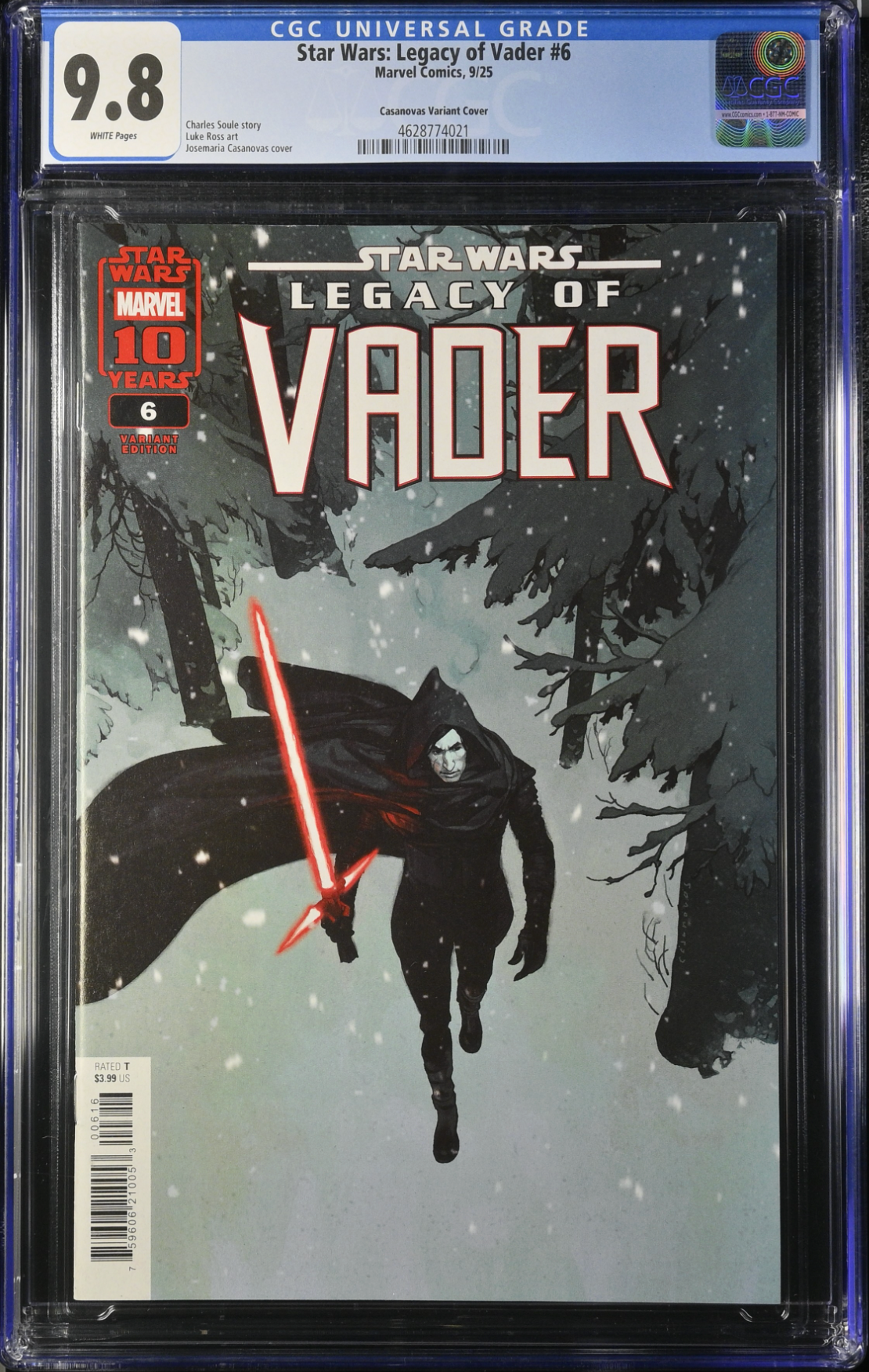Star Wars: Legacy of Vader #6 Casanovas 1:25 Retailer Incentive Variant CGC 9.8