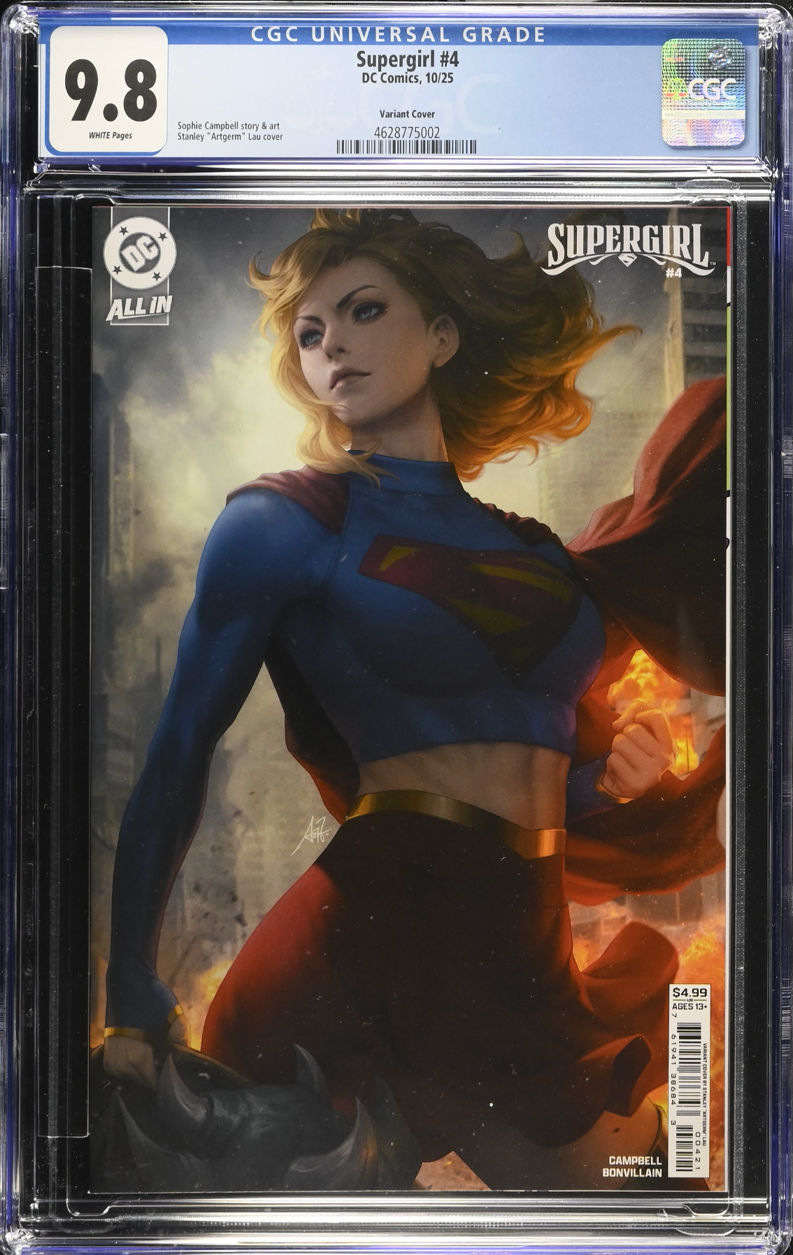 Supergirl #4 Artgerm Variant CGC 9.8
