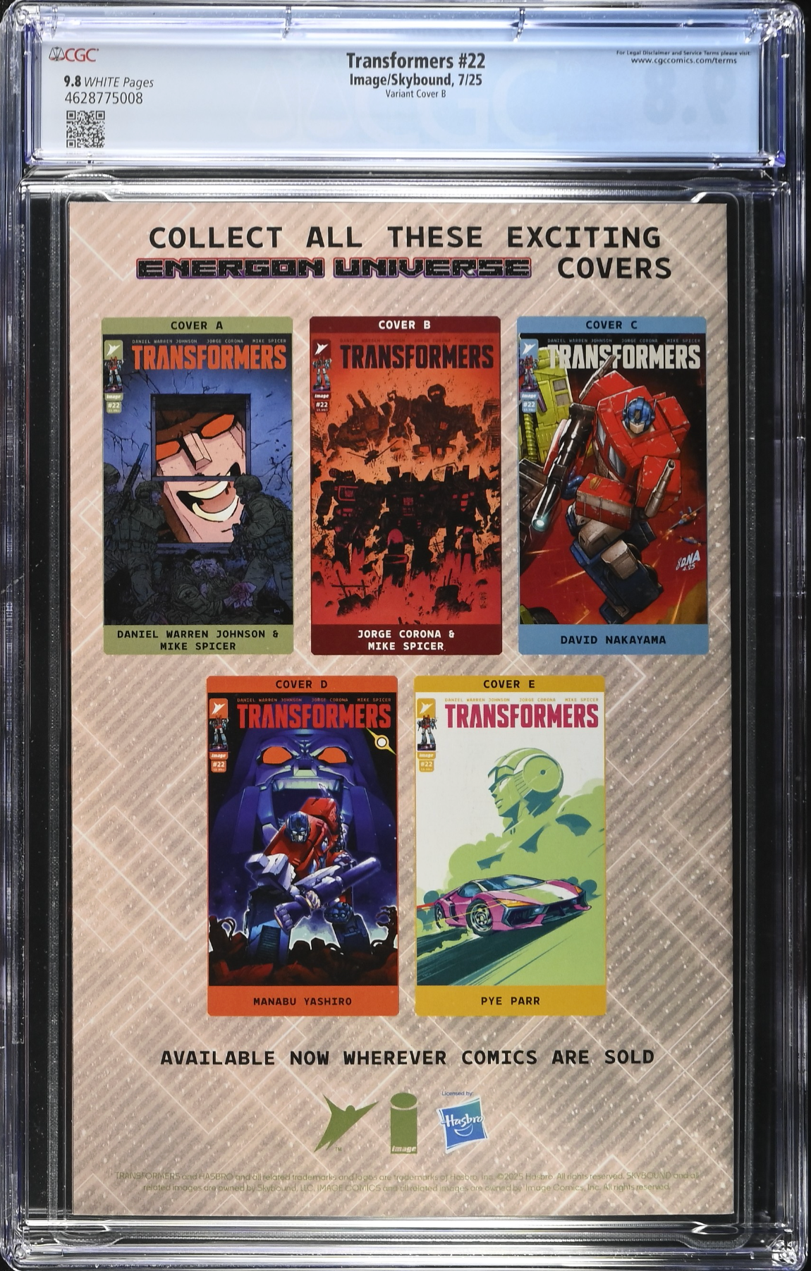 Transformers #22 Corona Variant CGC 9.8