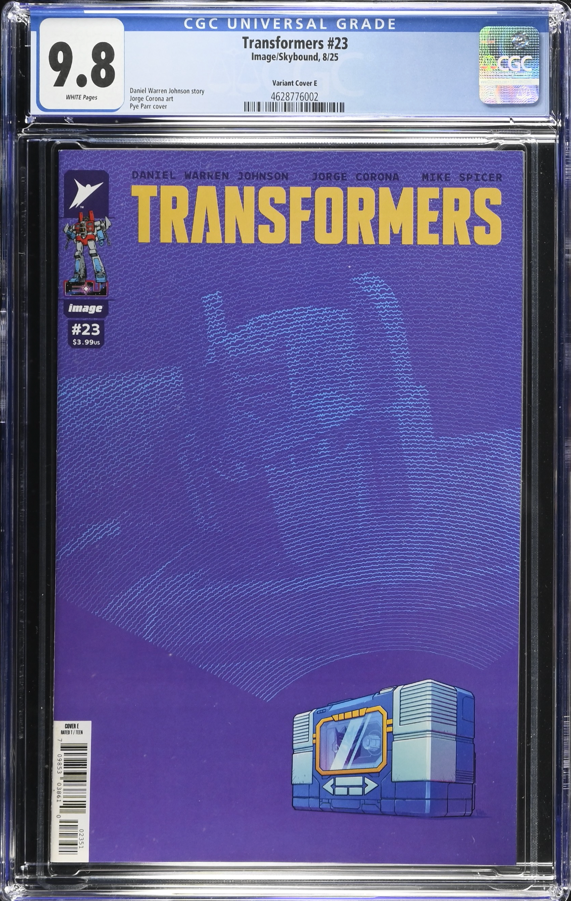 Transformers #23 Parr 1:50 Retailer Incentive Variant CGC 9.8