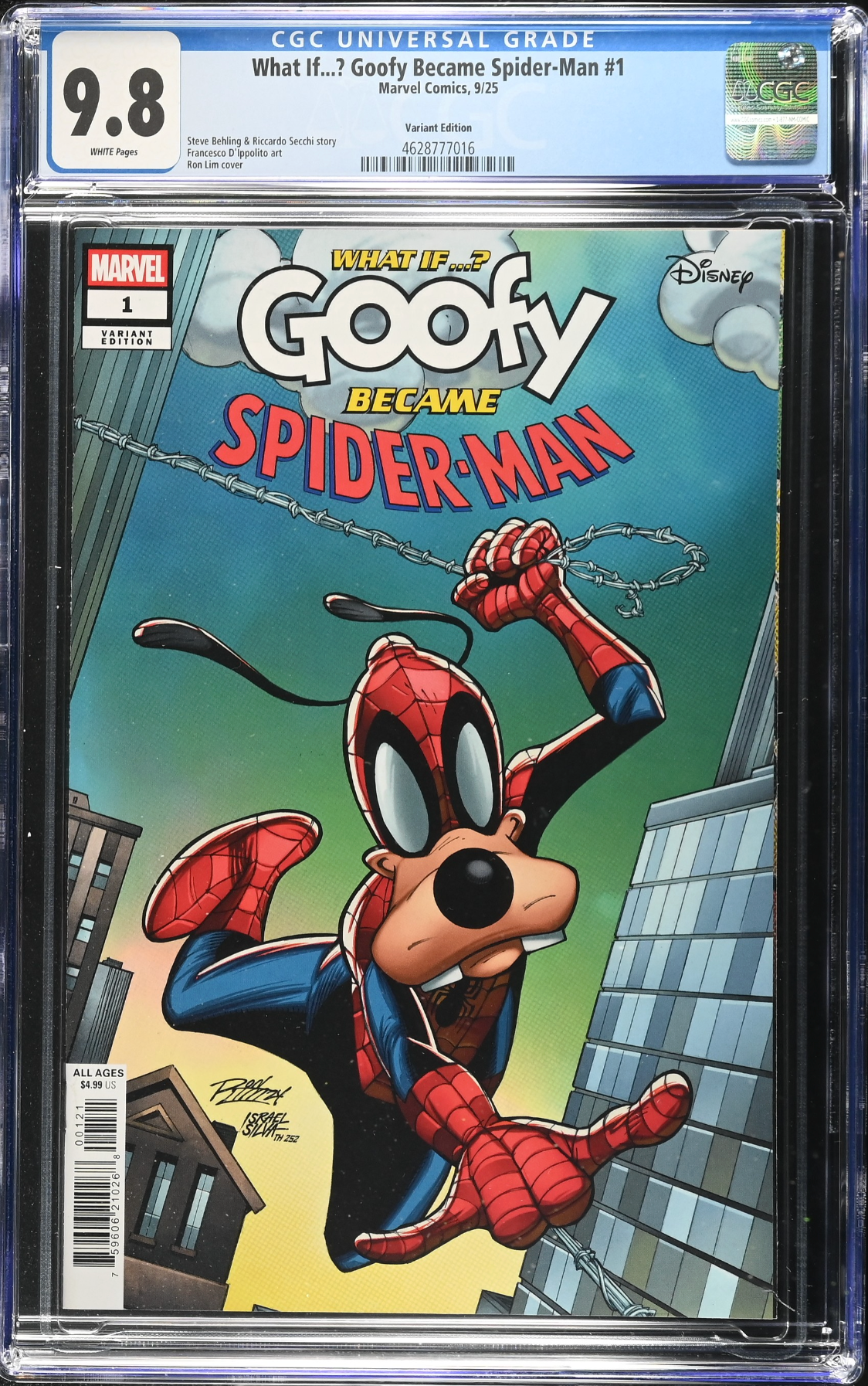 Marvel & Disney: What If...? Goofy Became Spider-Man #1 Lim Variant CGC 9.8