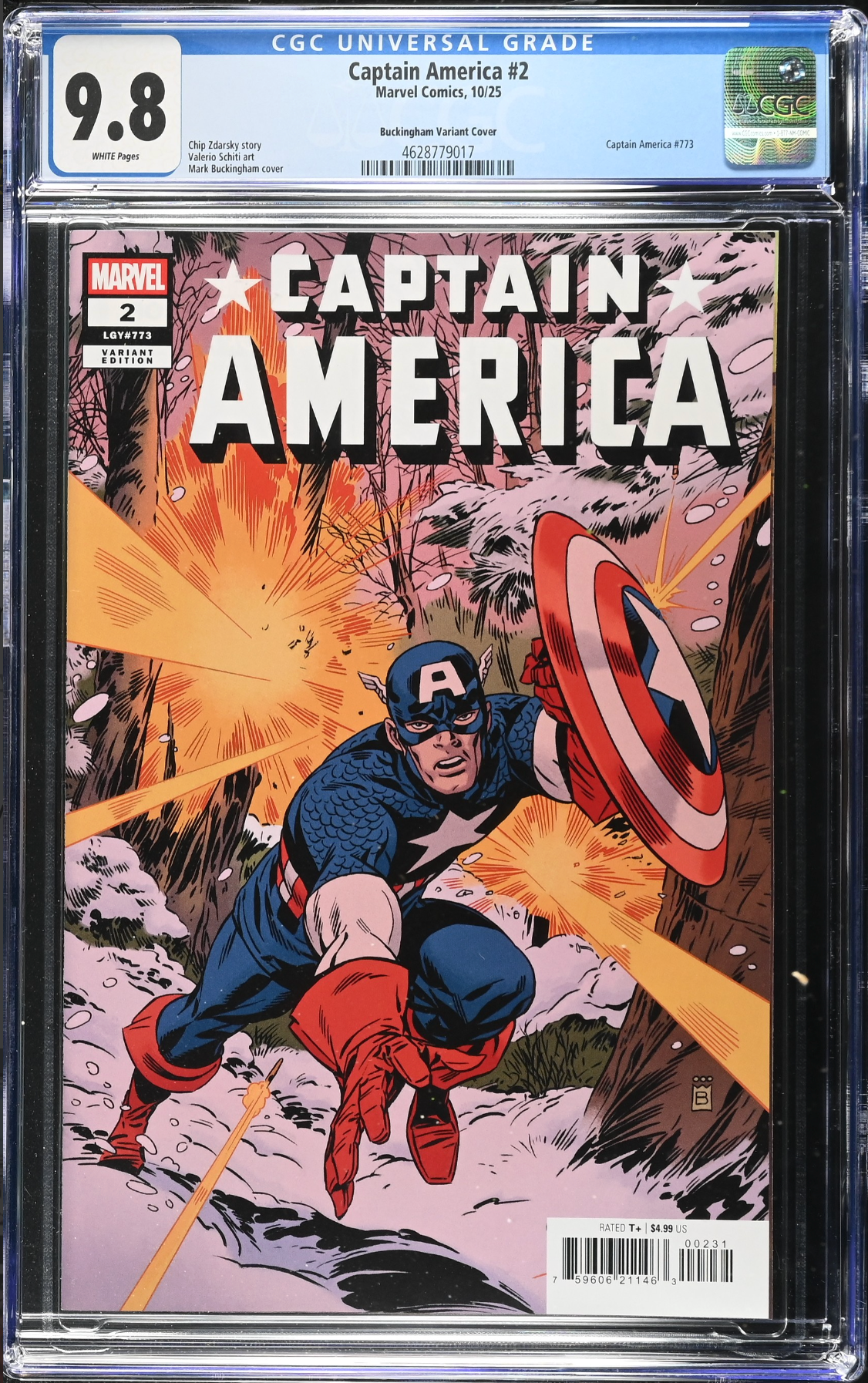 Captain America #2 Buckingham Variant CGC 9.8