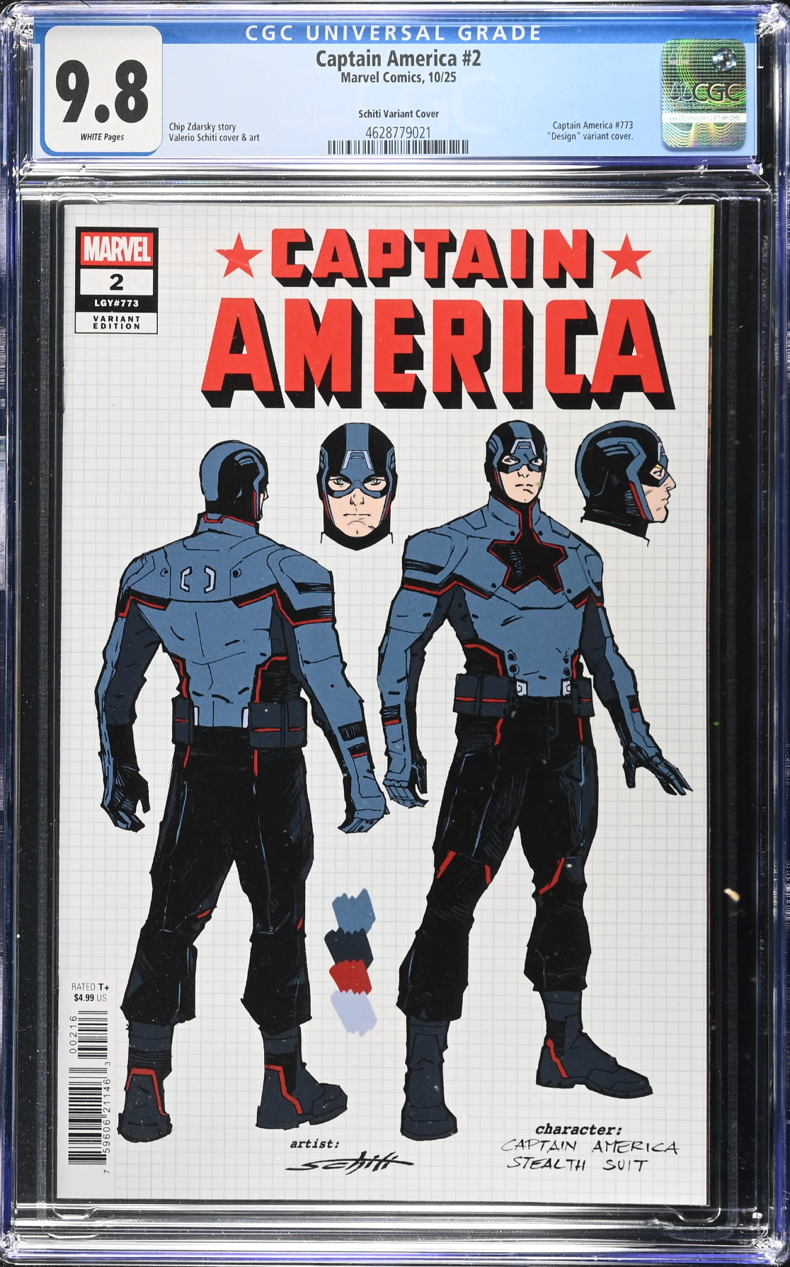 Captain America #2 Schiti 1:10 Design Retailer Incentive Variant CGC 9.8