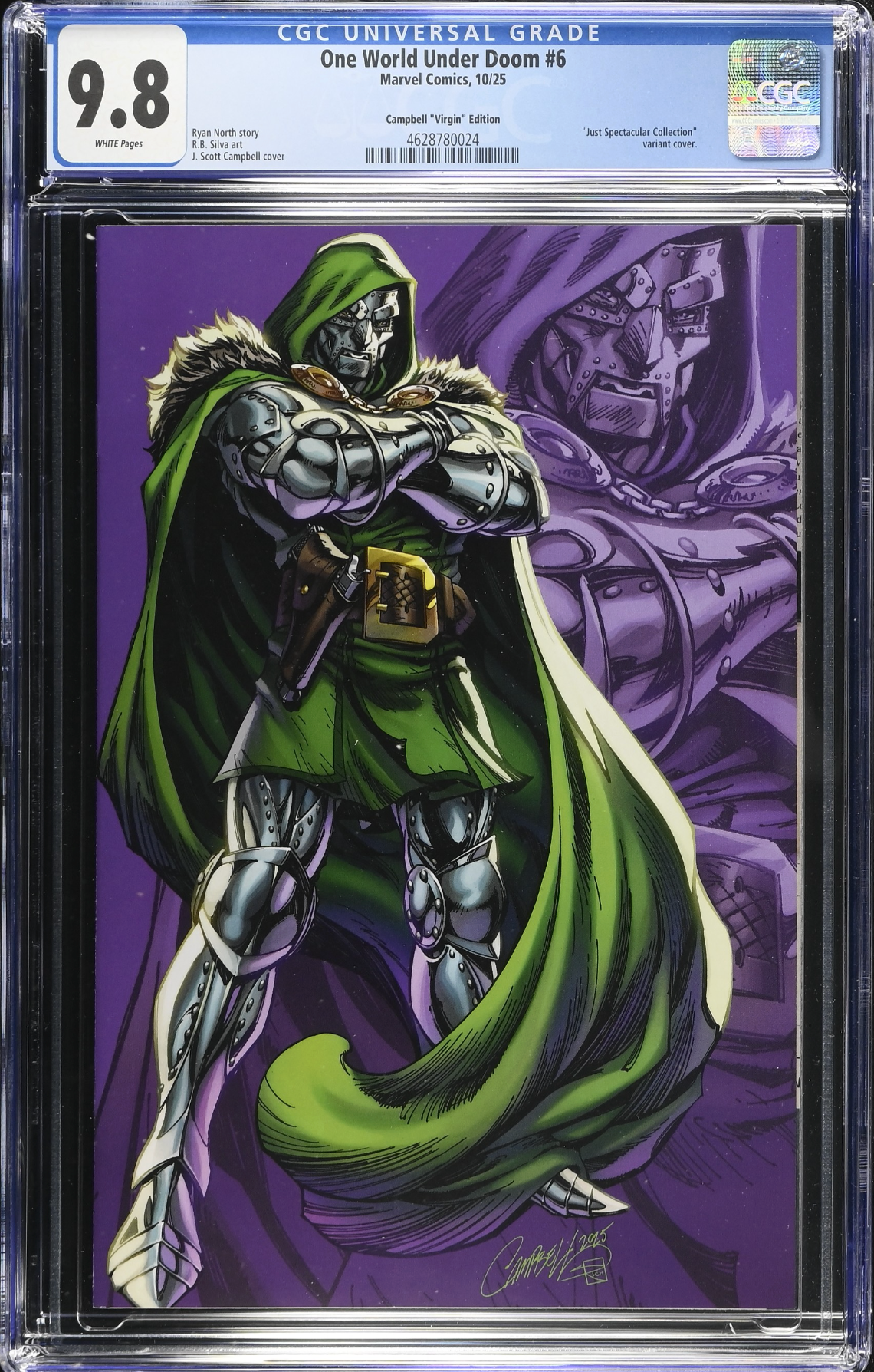 One World Under Doom #6 Campbell 1:100 Virgin Retailer Incentive Variant CGC 9.8