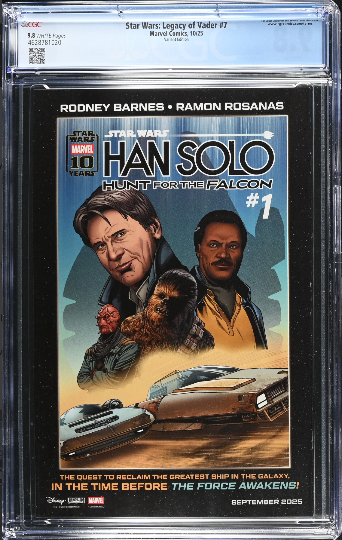 Star Wars: Legacy of Vader #7 Sprouse Variant CGC 9.8