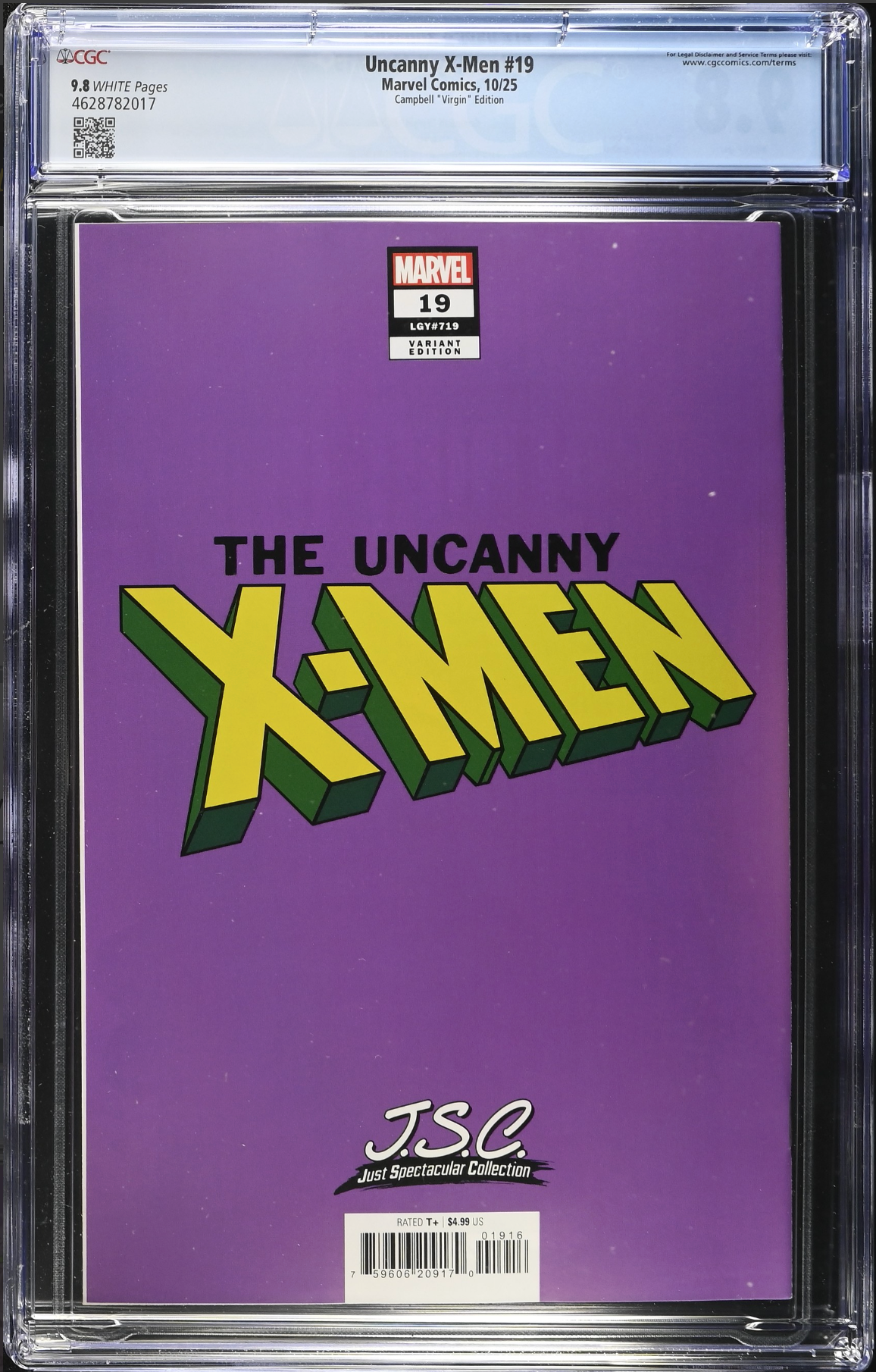 Uncanny X-Men #19 Campbell 1:100 Virgin Retailer Incentive Variant CGC 9.8