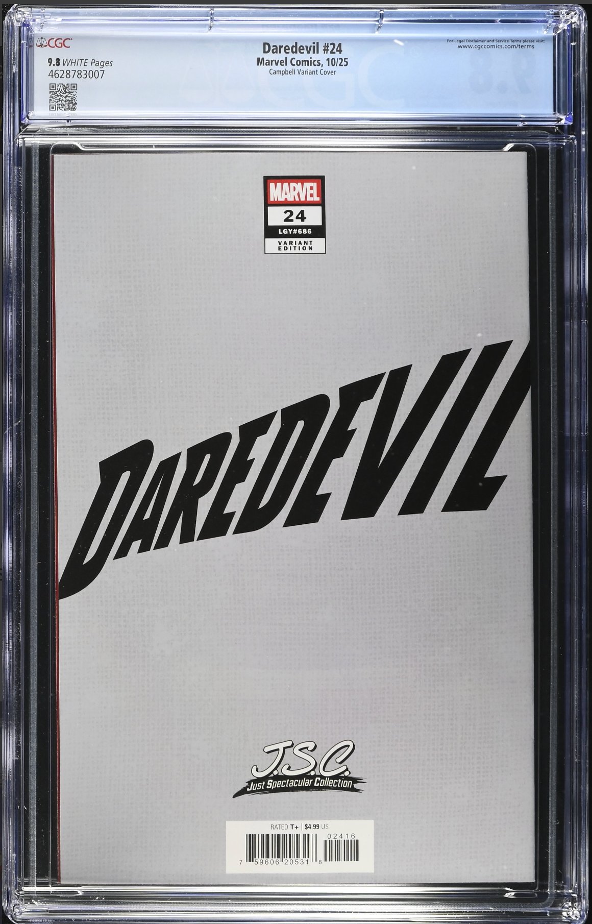 Daredevil #24 Campbell 1:100 Virgin Retailer Incentive Variant CGC 9.8