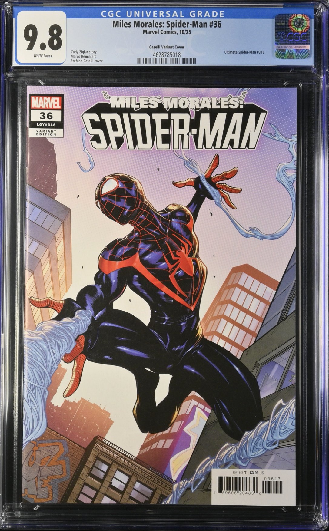 Miles Morales: Spider-Man #36 Caselli 1:25 Retailer Incentive Variant CGC 9.8