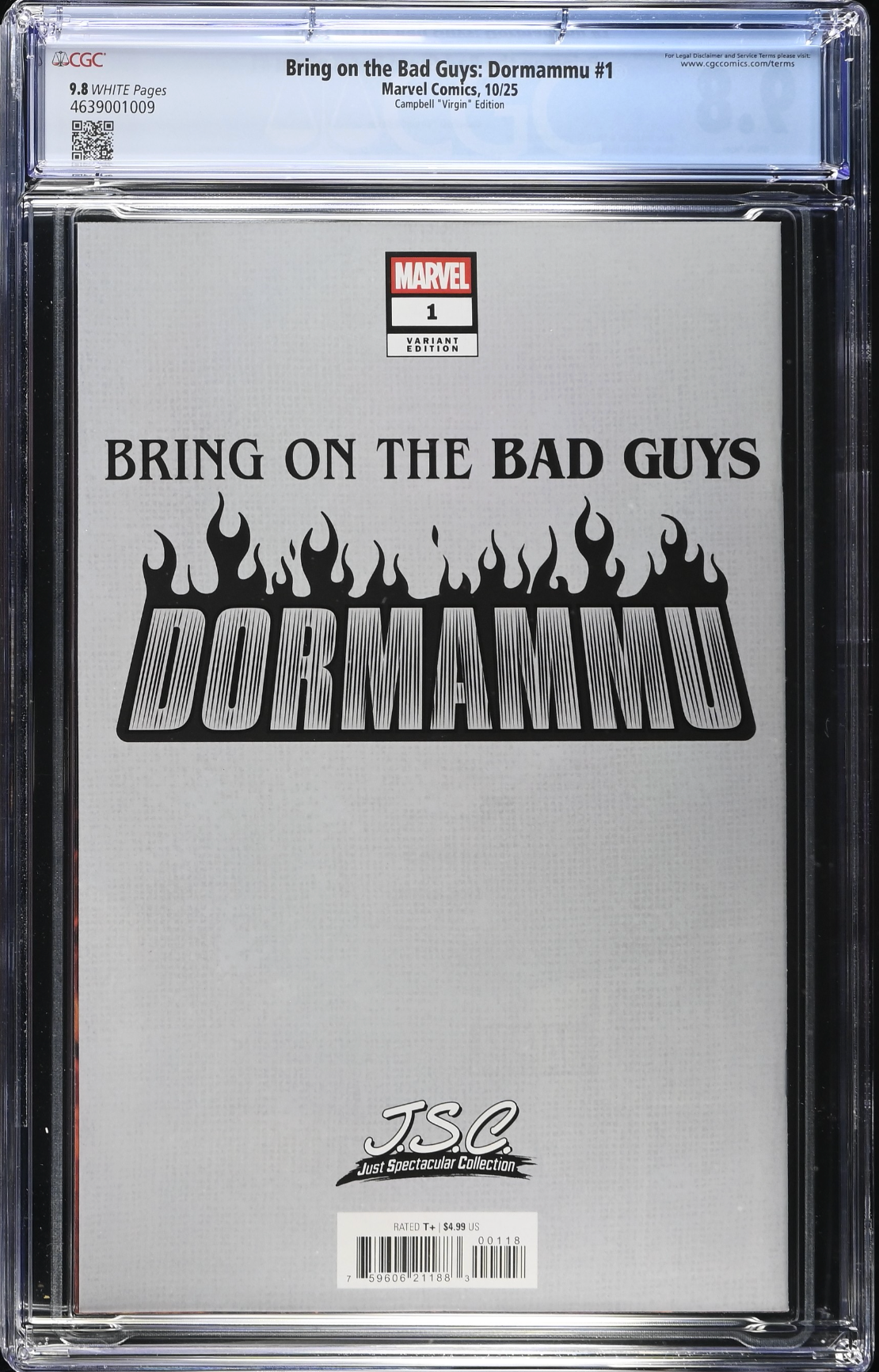 Bring on the Bad Guys: Dormammu #1 Campbell 1:100 Virgin Retailer Incentive Variant CGC 9.8