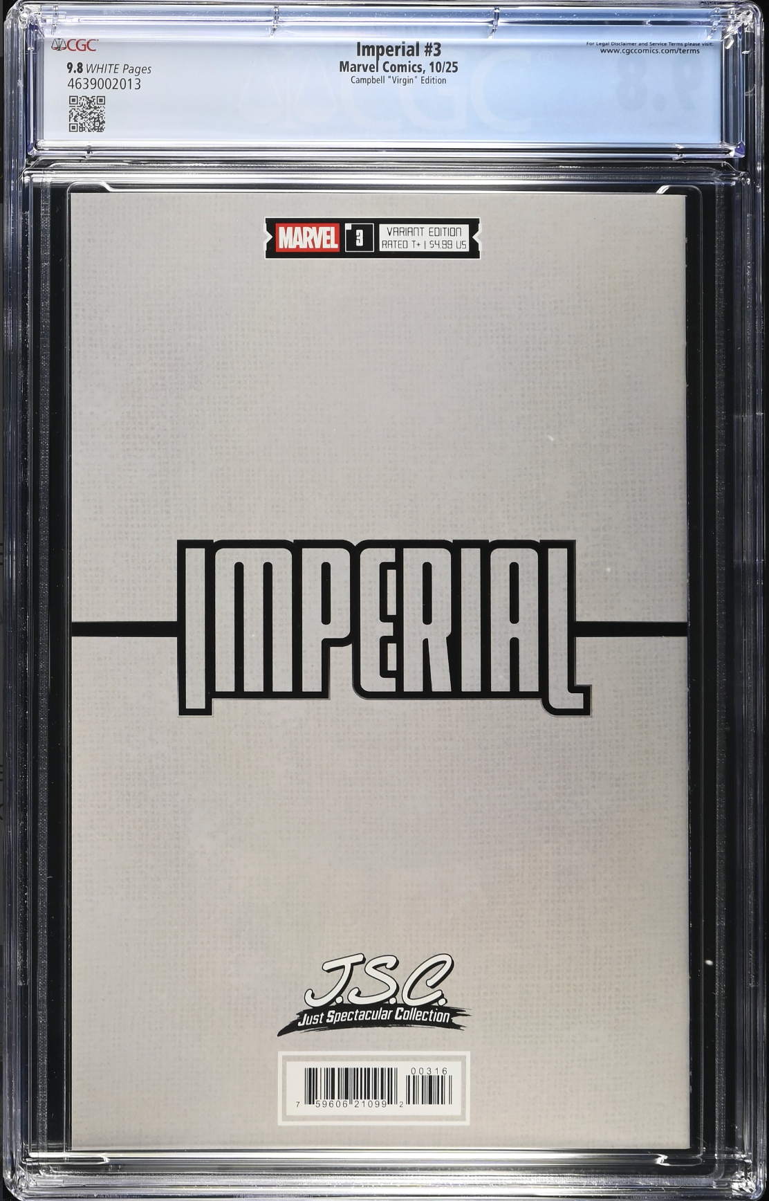 Imperial #3 Campbell 1:100 Virgin Retailer Incentive Variant CGC 9.8