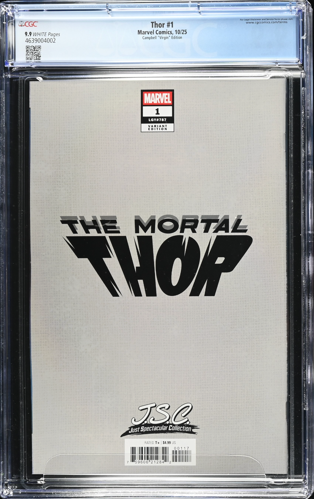 Thor #1 Campbell 1:100 Virgin Retailer Incentive Variant CGC 9.9