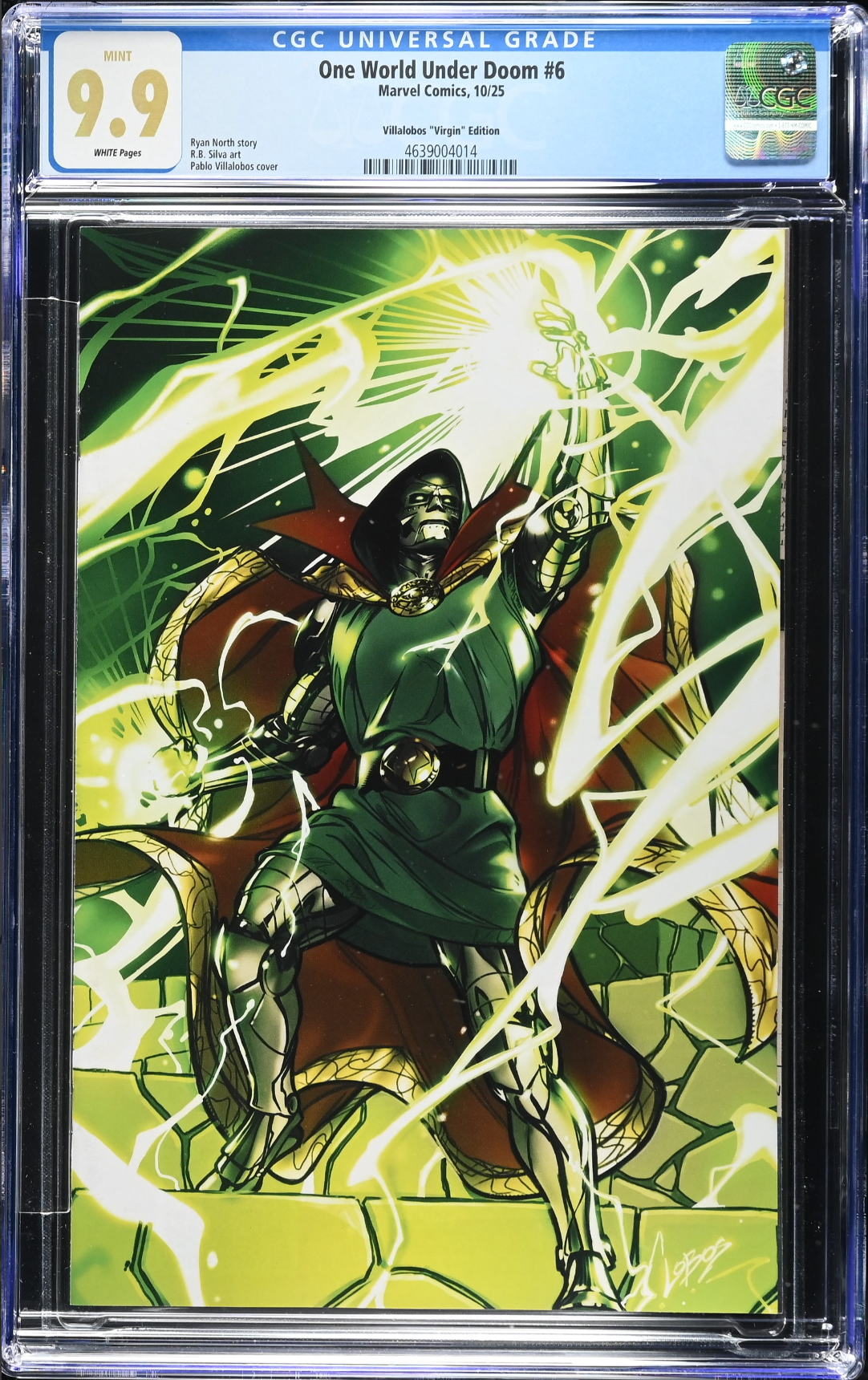 One World Under Doom #6 Villalobos 1:50 Virgin Retailer Incentive Variant CGC 9.9