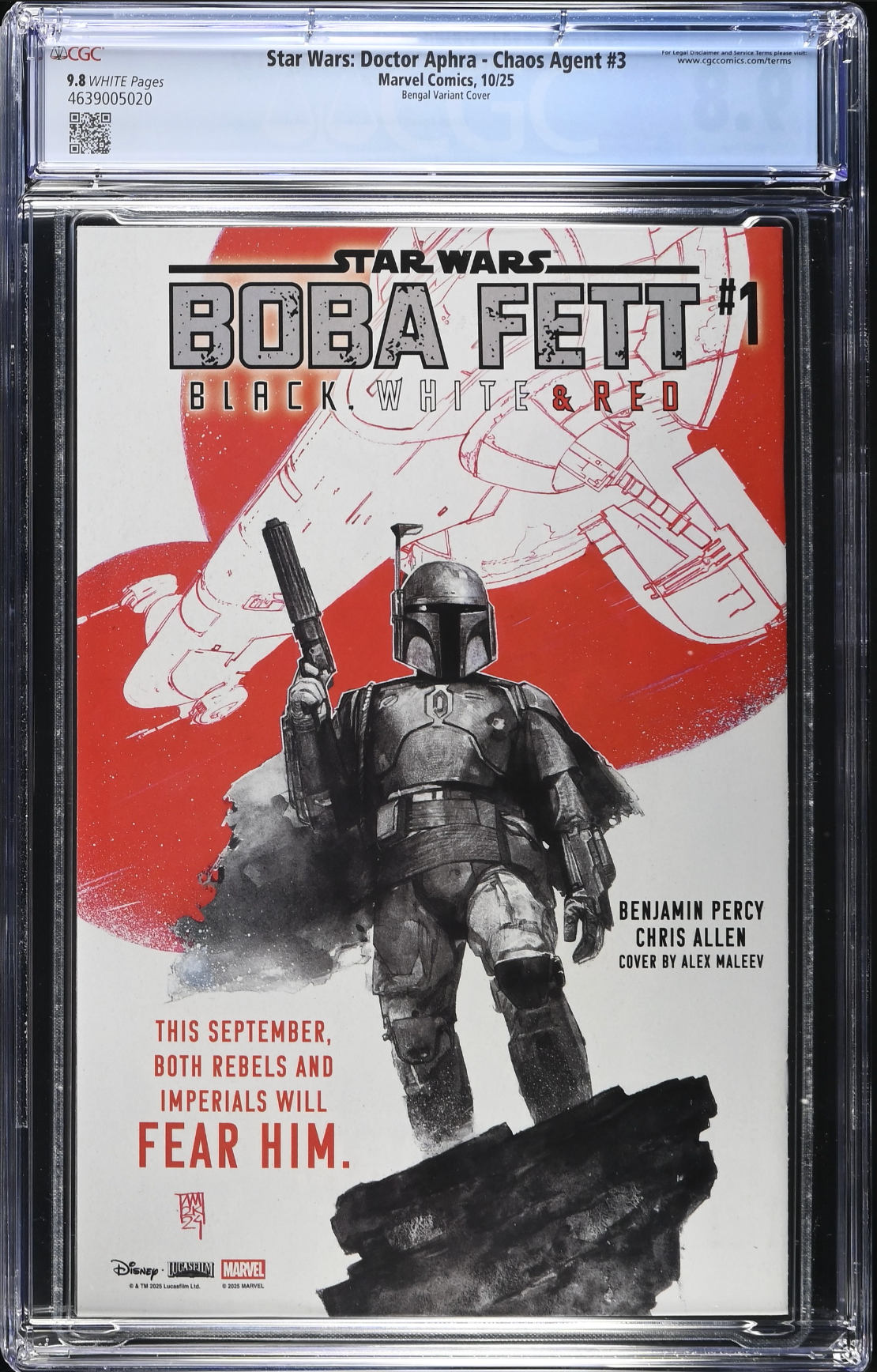 Star Wars: Doctor Aphra – Chaos Agent #3 Bengal 1:25 Retailer Incentive Variant CGC 9.8