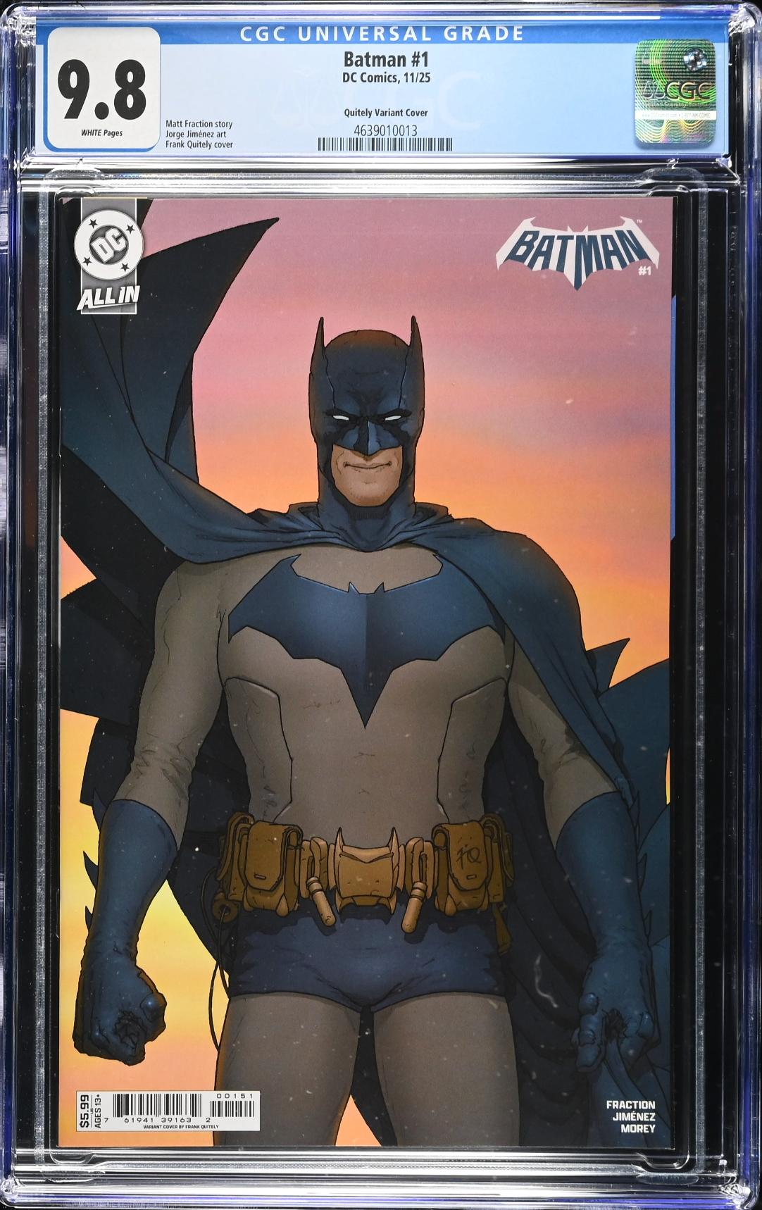 Batman #1 - Cover E - Quitely Variant CGC 9.8