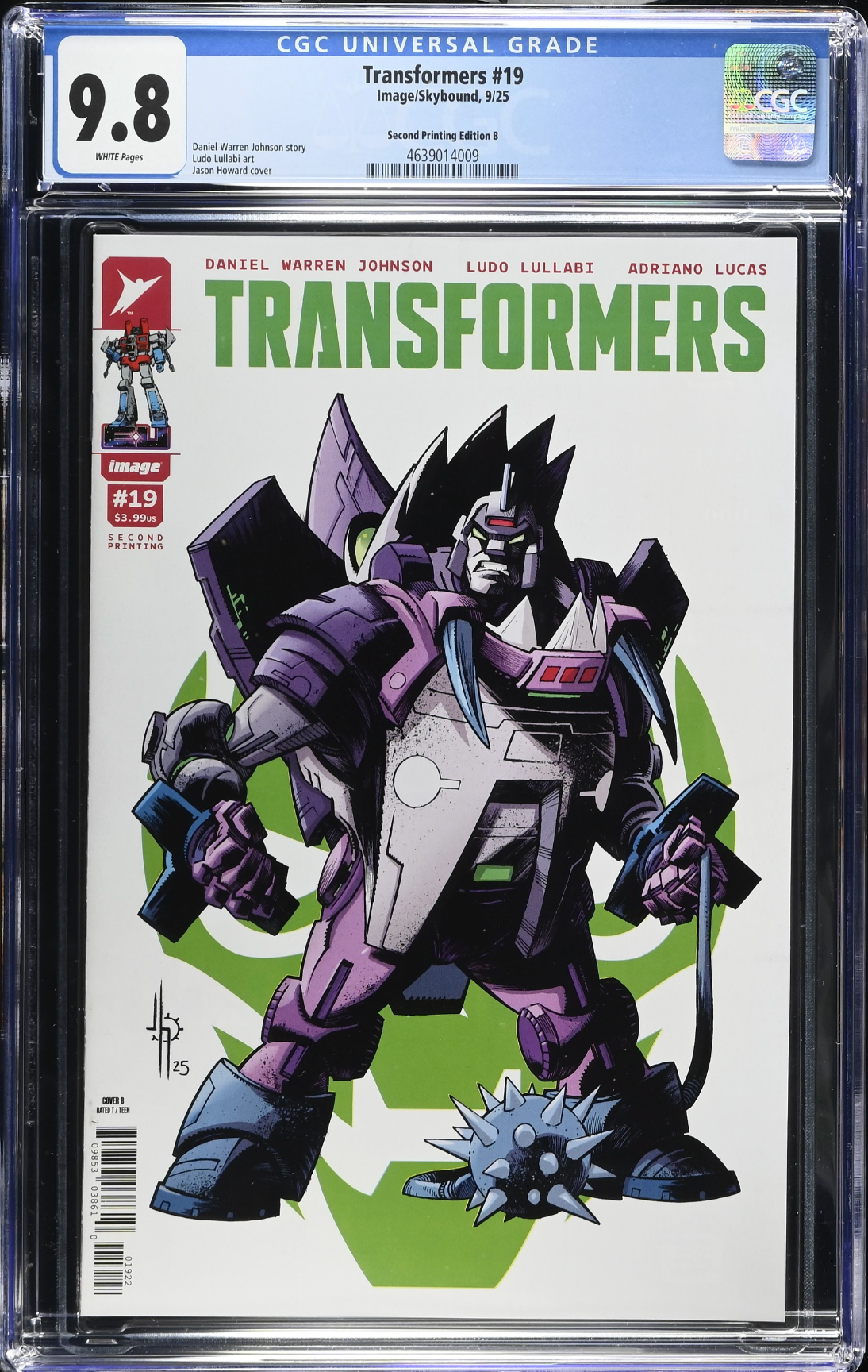 Transformers #19 Second Printing - Cover B - CGC 9.8