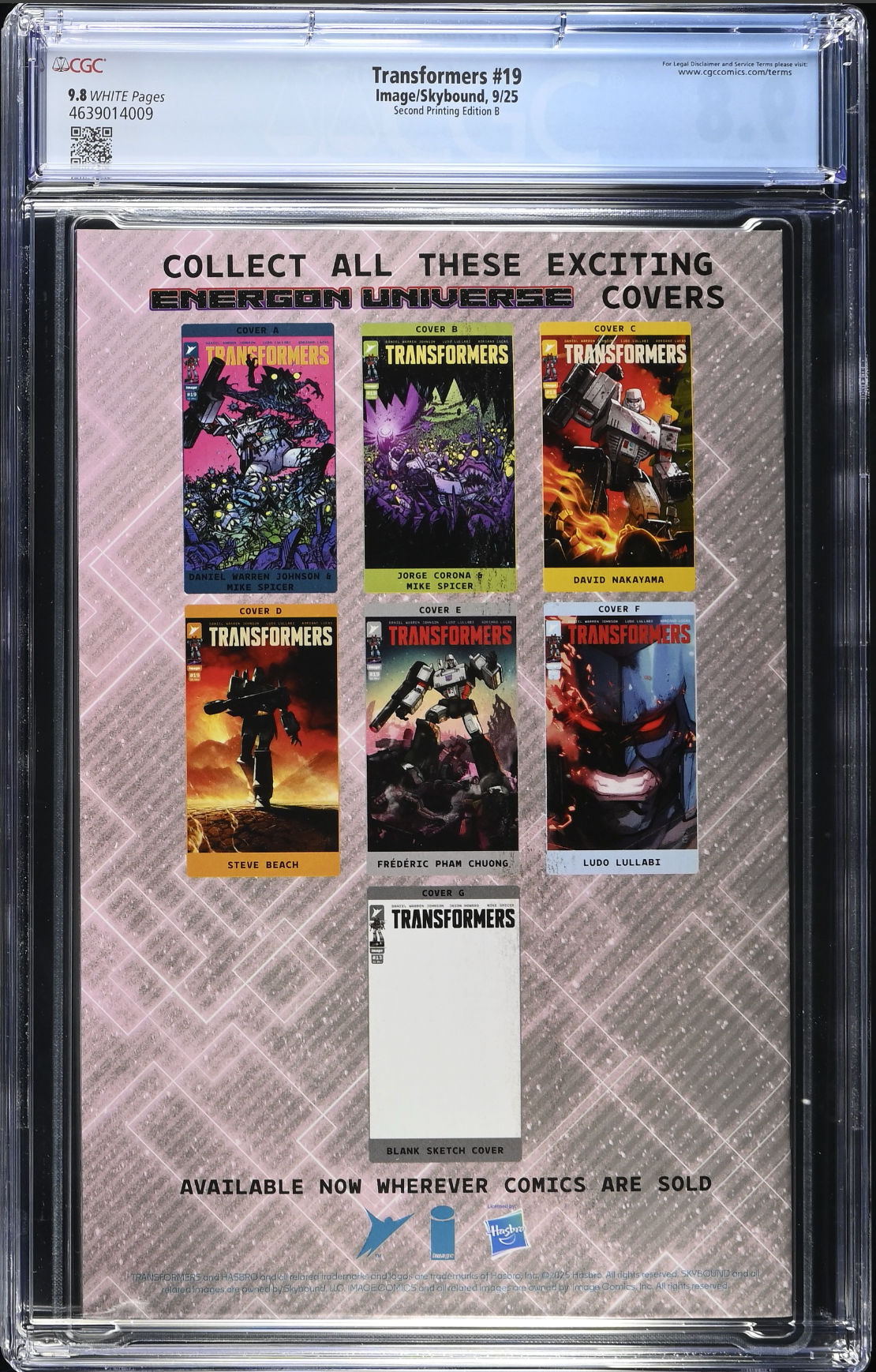 Transformers #19 Second Printing - Cover B - CGC 9.8