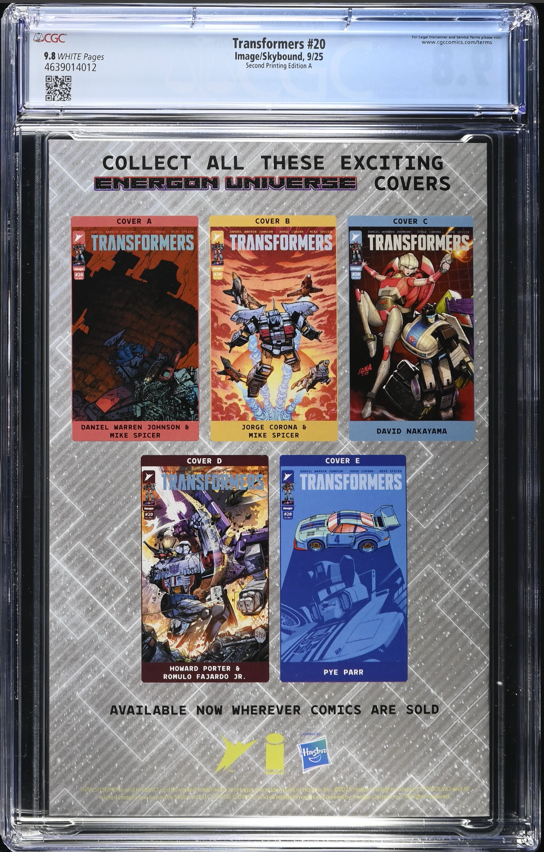 Transformers #20 Second Printing - Cover A - CGC 9.8