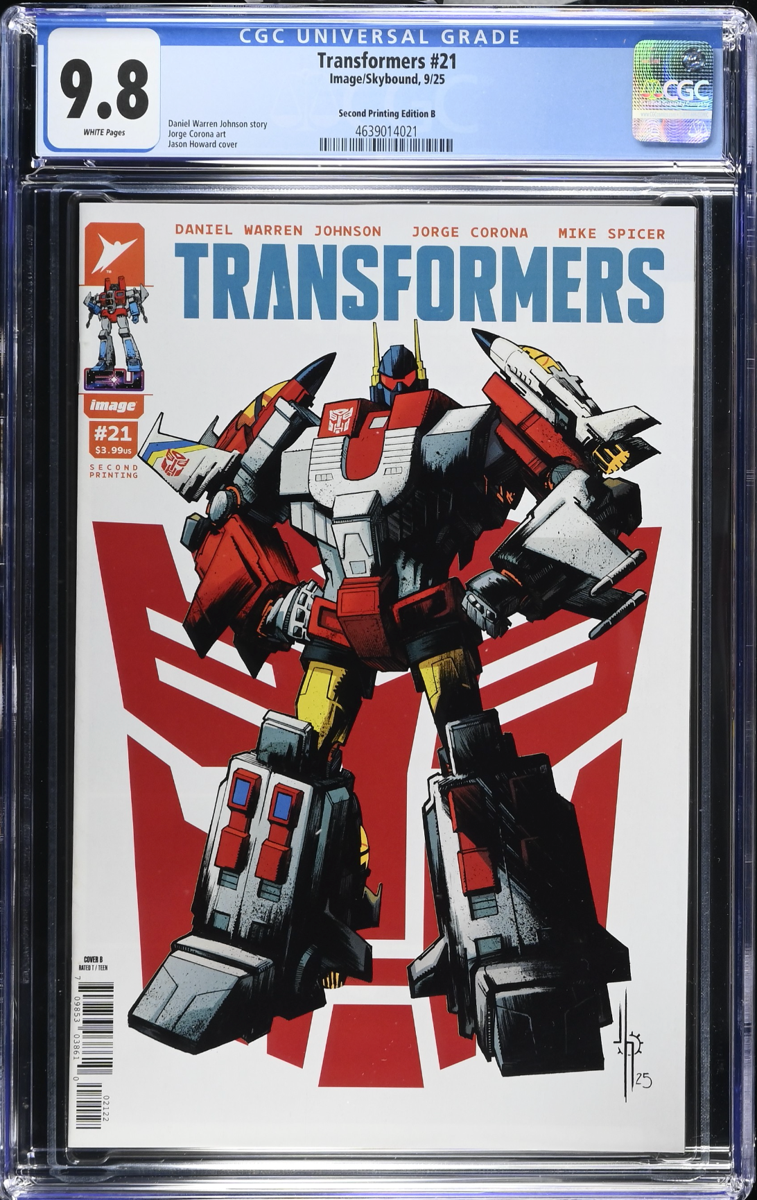 Transformers #21 Second Printing - Cover B - CGC 9.8