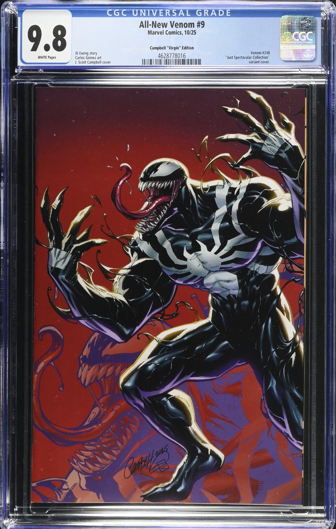 All-New Venom #9 Campbell 1:100 Virgin Retailer Incentive Variant CGC 9.8