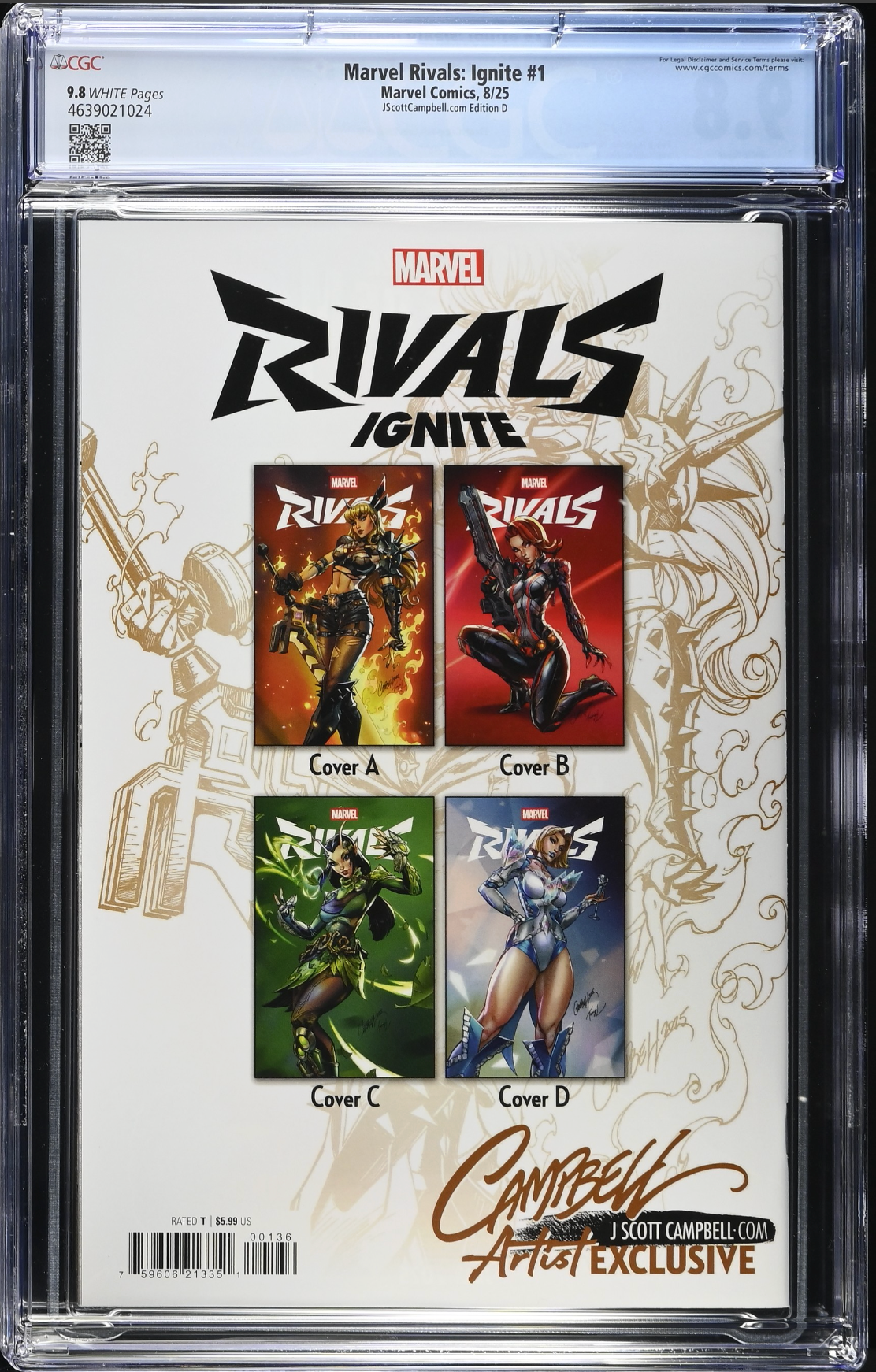 Marvel Rivals: Ignite #1 J. Scott Campbell Exclusive D - Emma Frost - CGC 9.8