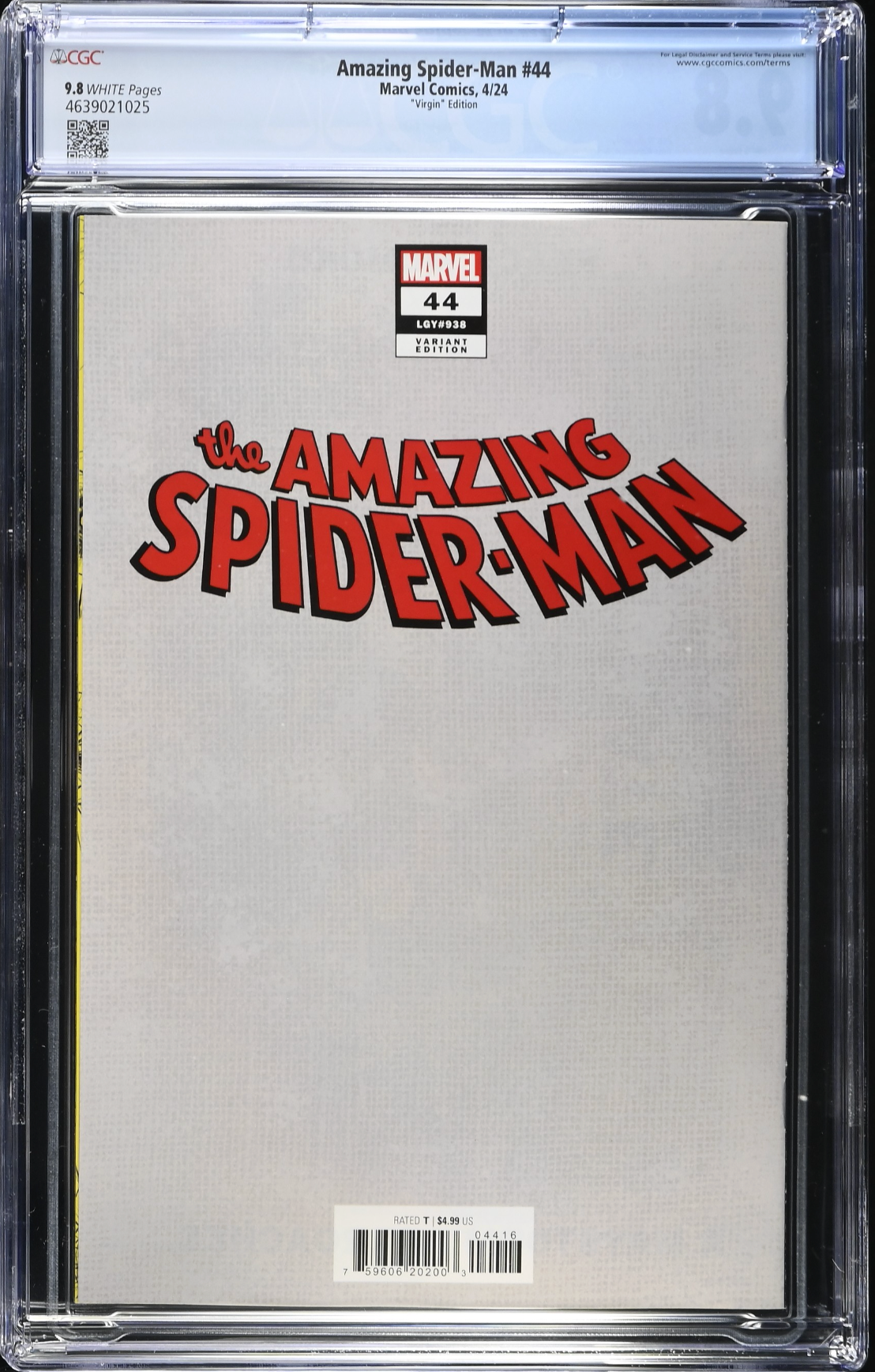 Amazing Spider-Man #44 Romita Jr. 1:100 Virgin Retailer Incentive Variant CGC 9.8