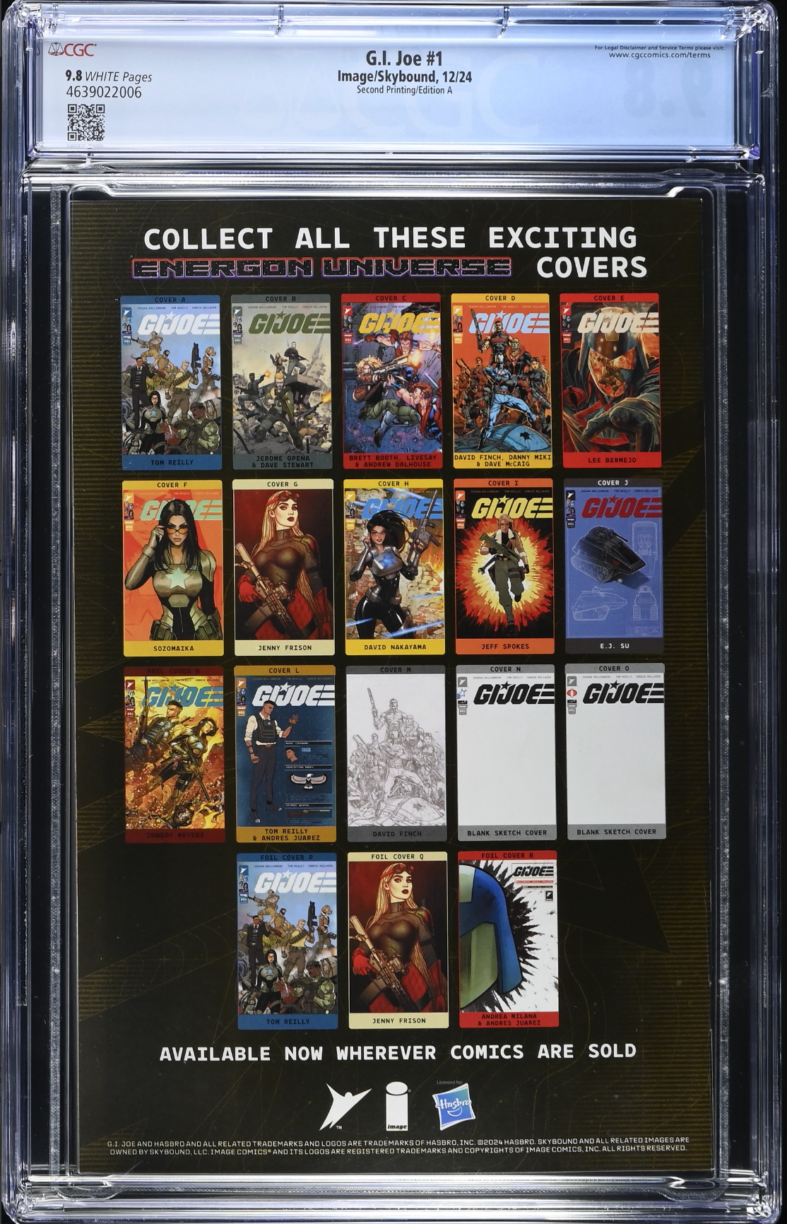 G.I. Joe #1 Second Printing - Cover A - CGC 9.8