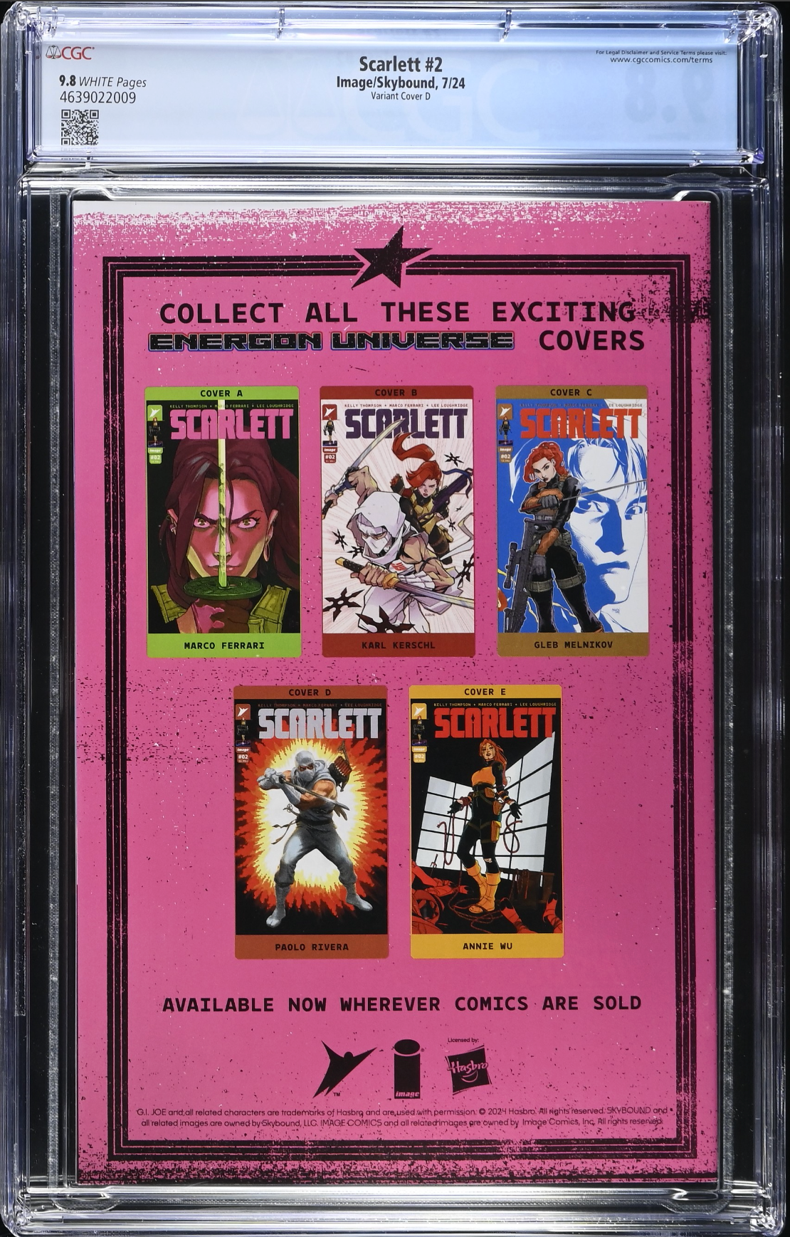 Scarlett #2 Rivera 1:25 Retailer Incentive Variant CGC 9.8