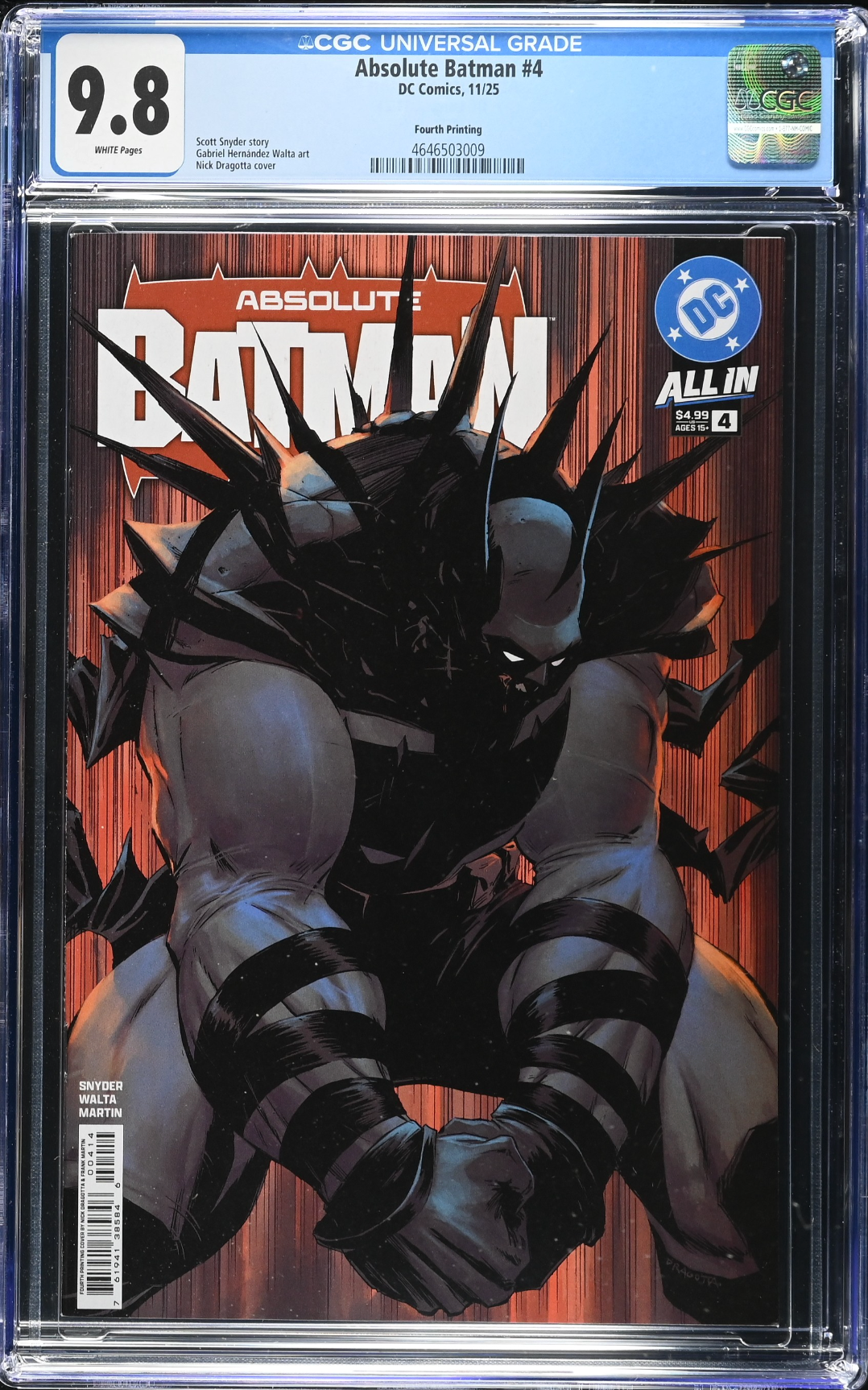 Absolute Batman #4 Fourth Printing CGC 9.8