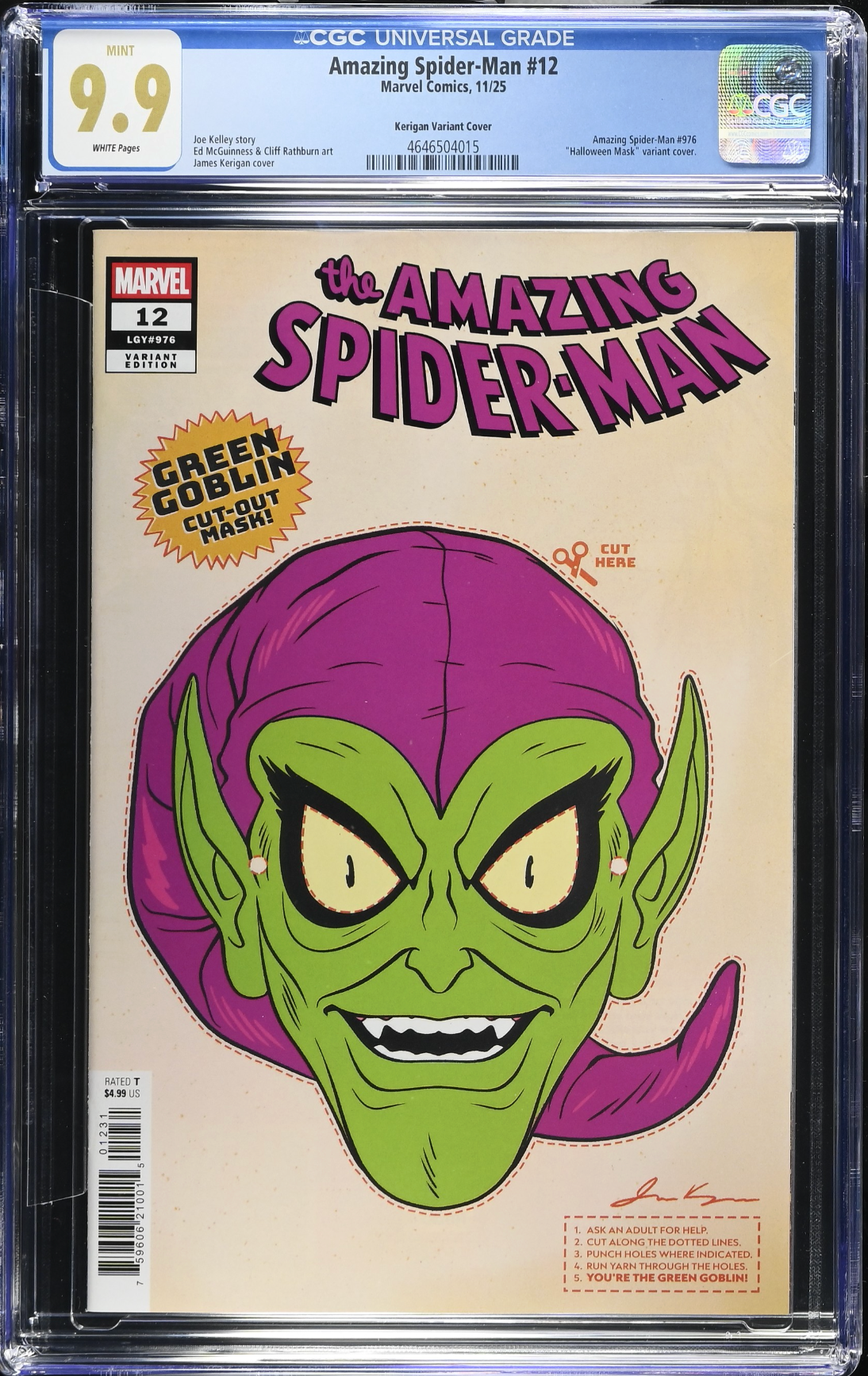 Amazing Spider-Man #12 Kerigan Retro Halloween Mask Variant CGC 9.9
