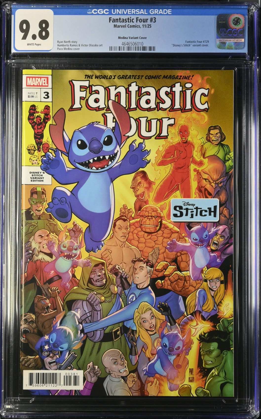 Fantastic Four #3 Medina Disney Stitch Variant CGC 9.8