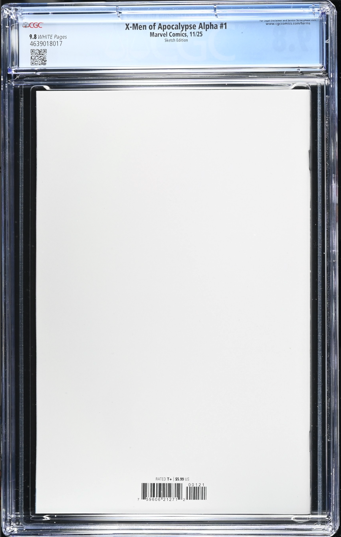 X-Men of Apocalypse Alpha #1 Blank Sketch Variant CGC 9.8