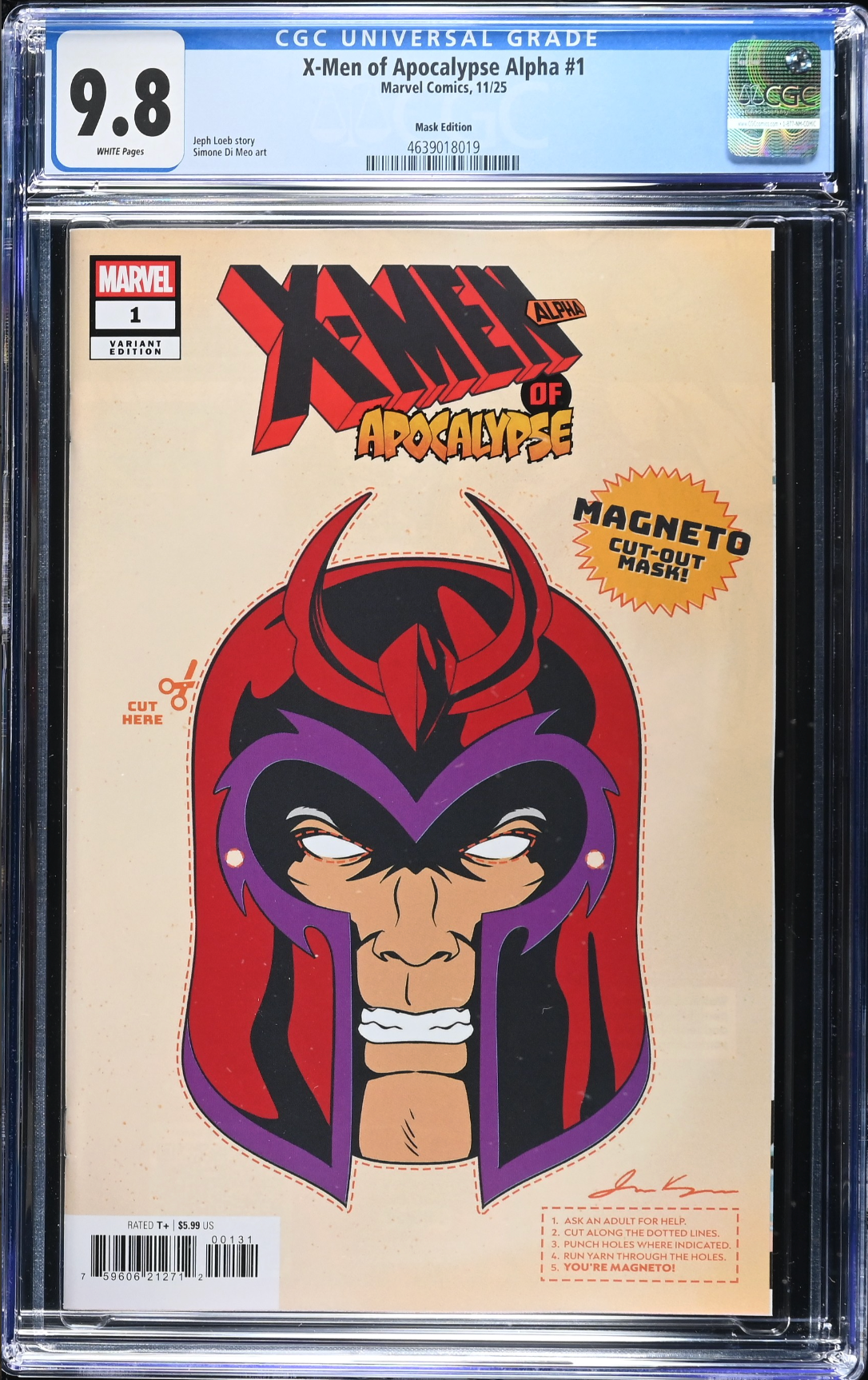 X-Men of Apocalypse Alpha #1 Kerigan Retro Halloween Mask Variant CGC 9.8