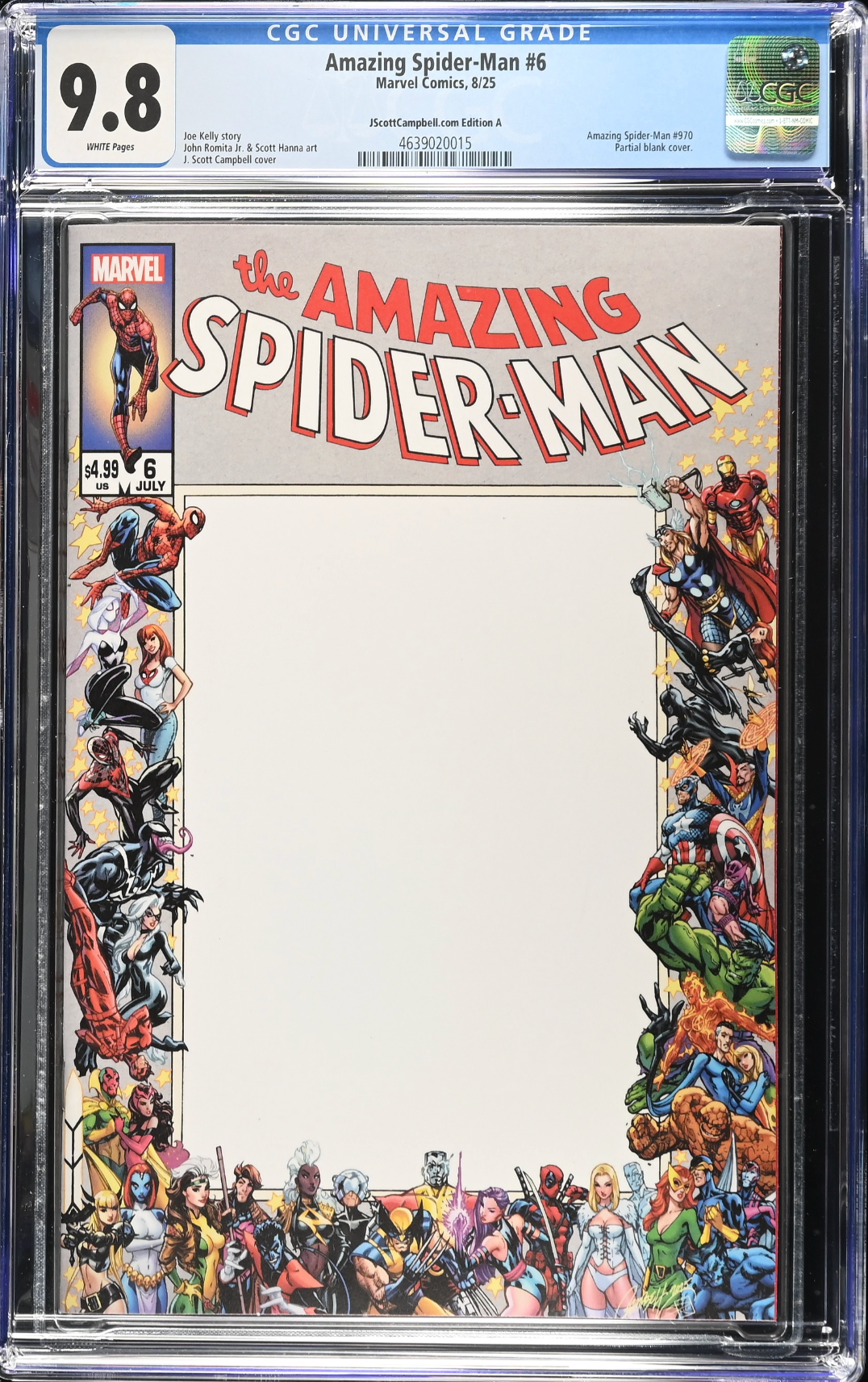 Amazing Spider-Man #6 Campbell Exclusive A - "Sketch Blank" - CGC 9.8