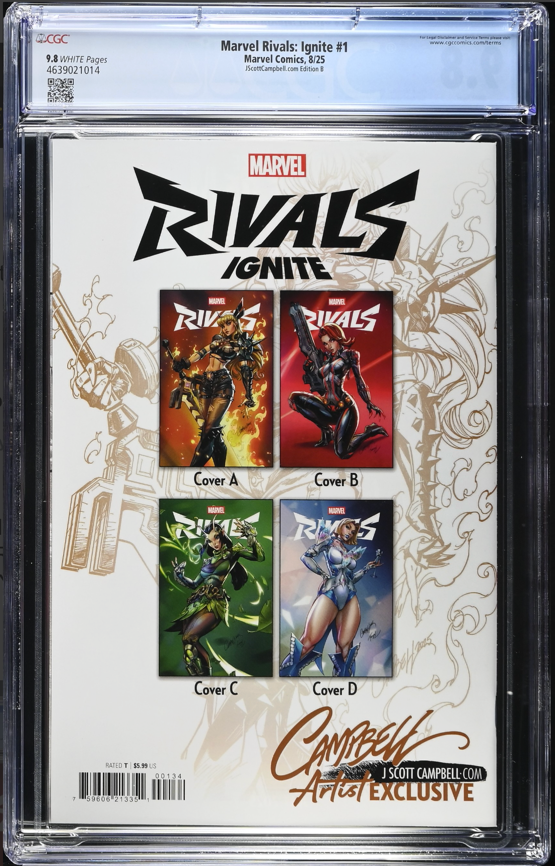 Marvel Rivals: Ignite #1 J. Scott Campbell Exclusive B - Black Widow - CGC 9.8