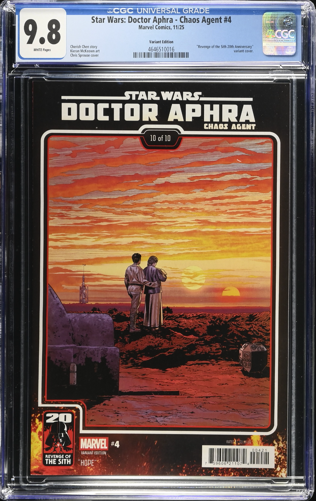 Star Wars: Doctor Aphra – Chaos Agent #4 Sprouse Variant CGC 9.8