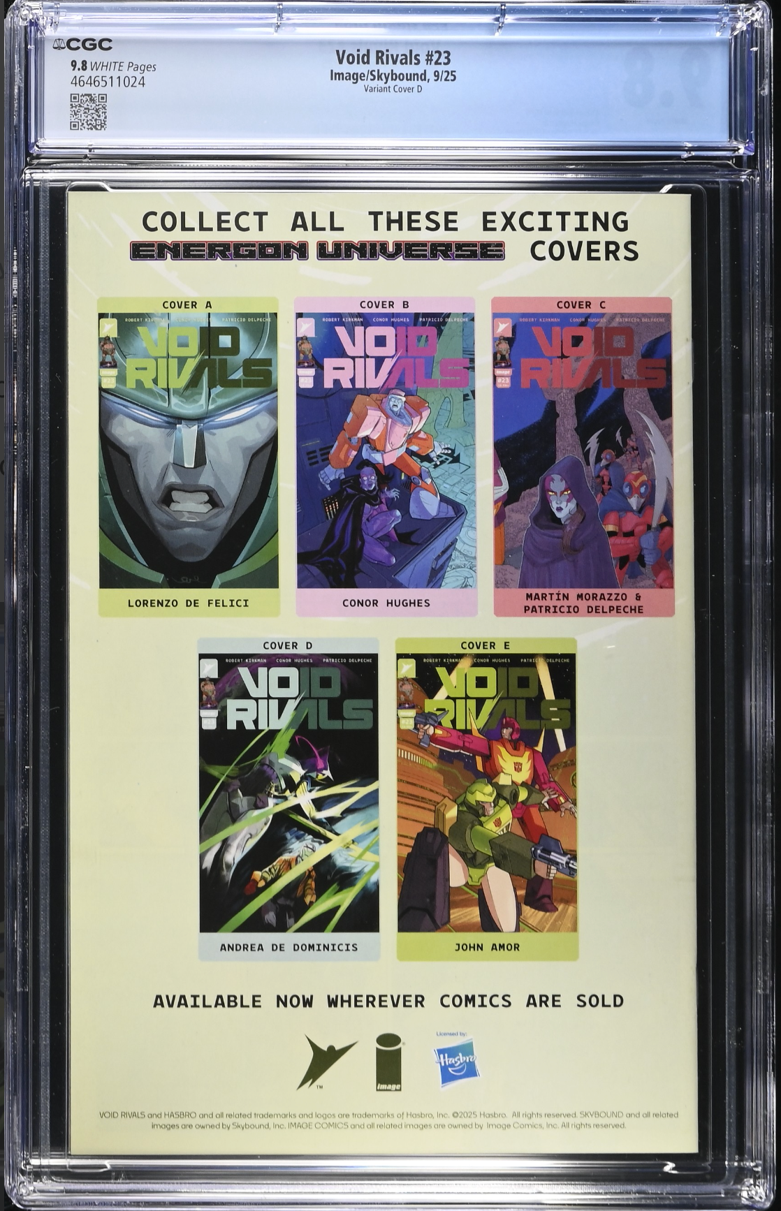 Void Rivals #23 De Dominicis 1:25 Retailer Incentive Variant CGC 9.8