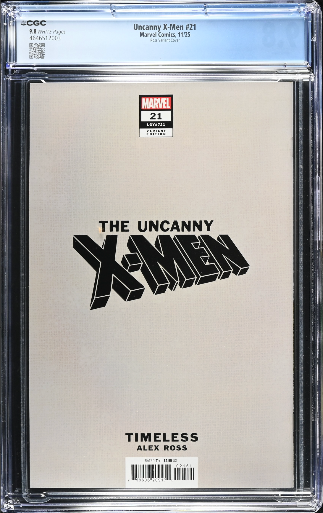 Uncanny X-Men #21 Ross Timeless Variant CGC 9.8