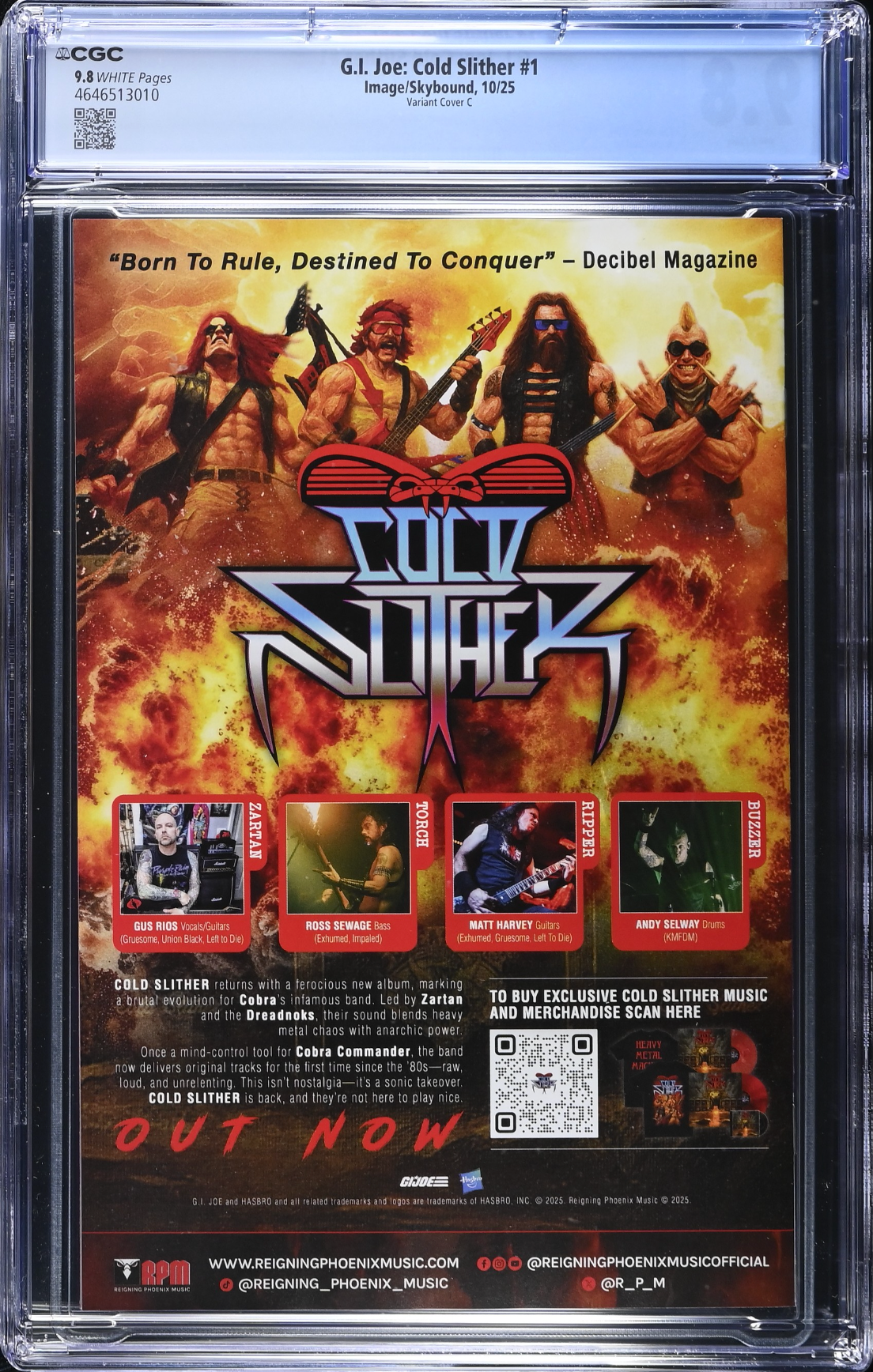G.I. Joe: Cold Slither #1 Schoonover 1:10 Retailer Incentive Variant CGC 9.8