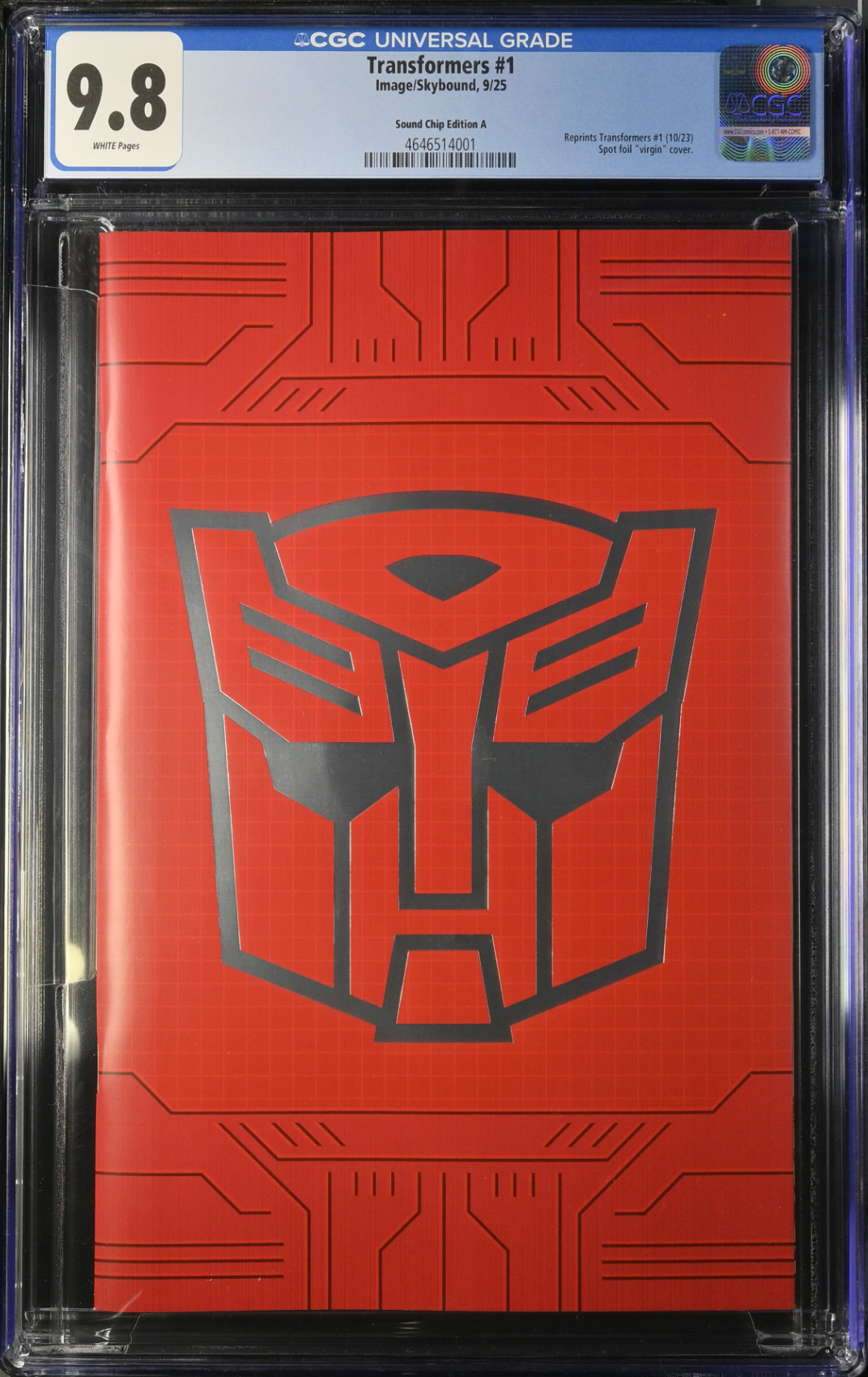 Transformers #1 Sound Chip Edition - Optimus Prime Foil Variant - CGC 9.8