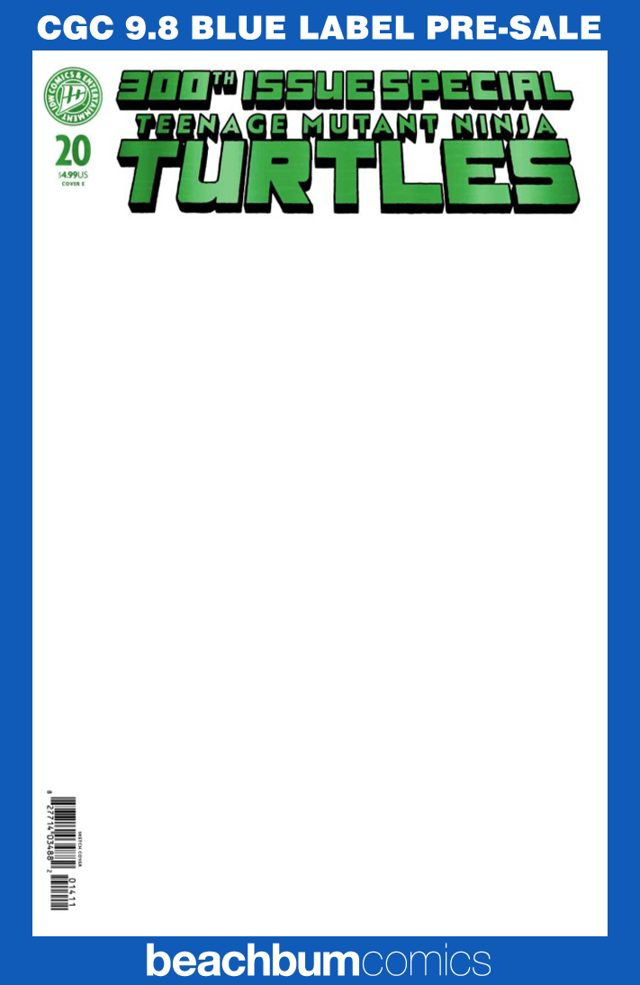 Teenage Mutant Ninja Turtles #20 (#300) - Cover G - Blank Foil Variant CGC 9.8