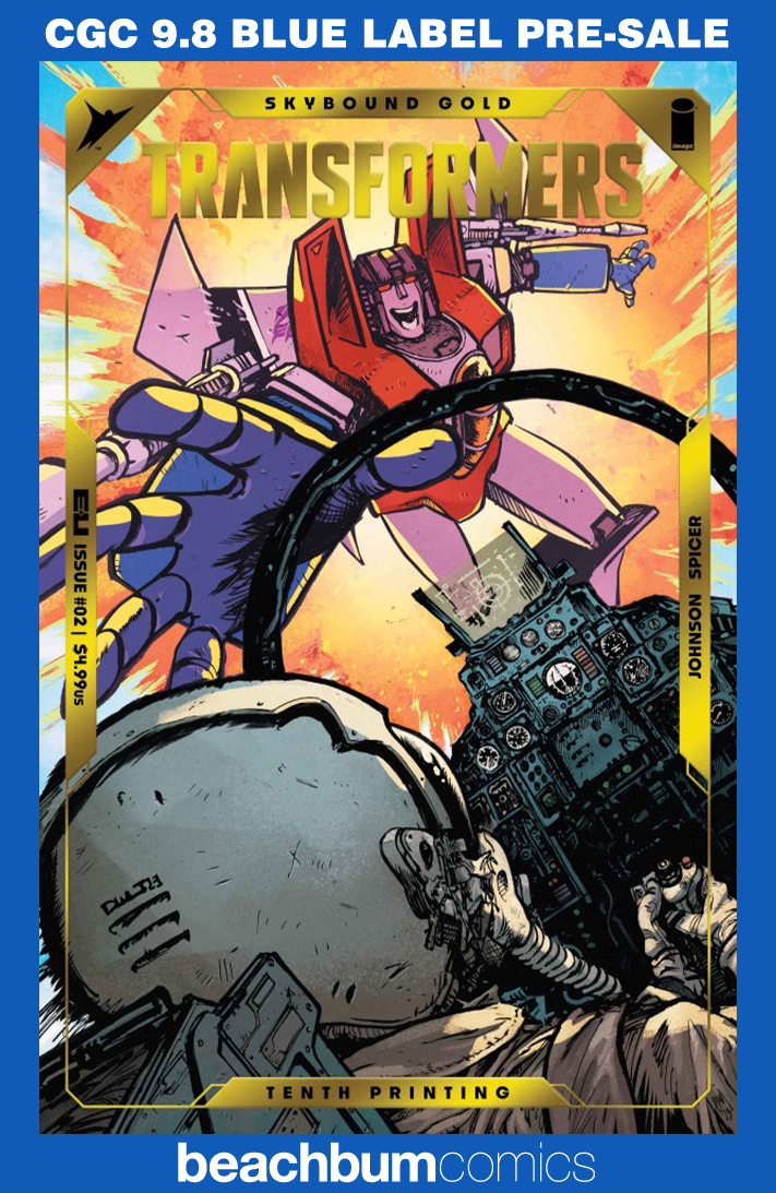 Transformers #2 Tenth Printing - Cover A - Johnson Gold Foil CGC 9.8